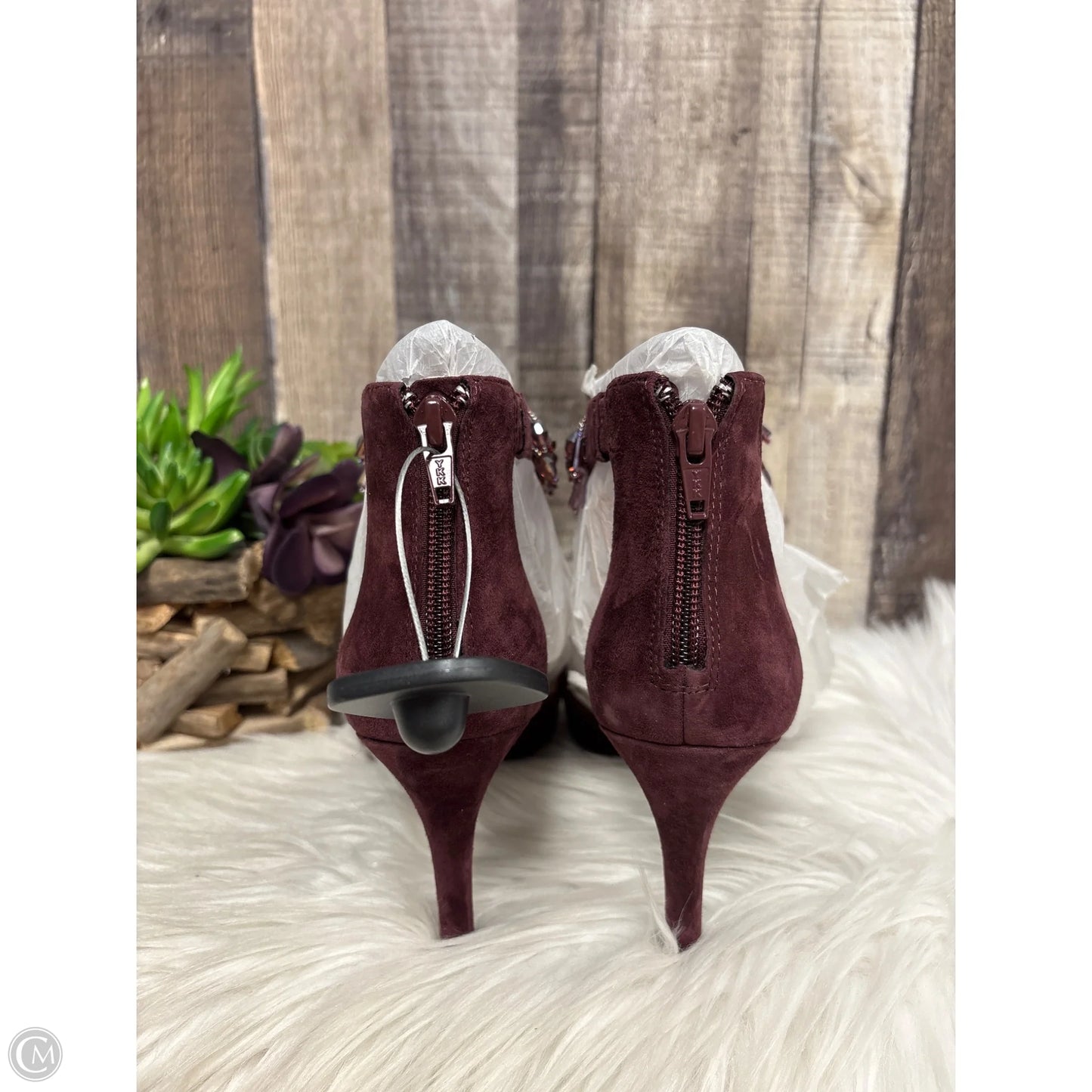 Sandals Heels Stiletto By Alex Marie In Maroon, Size: 8