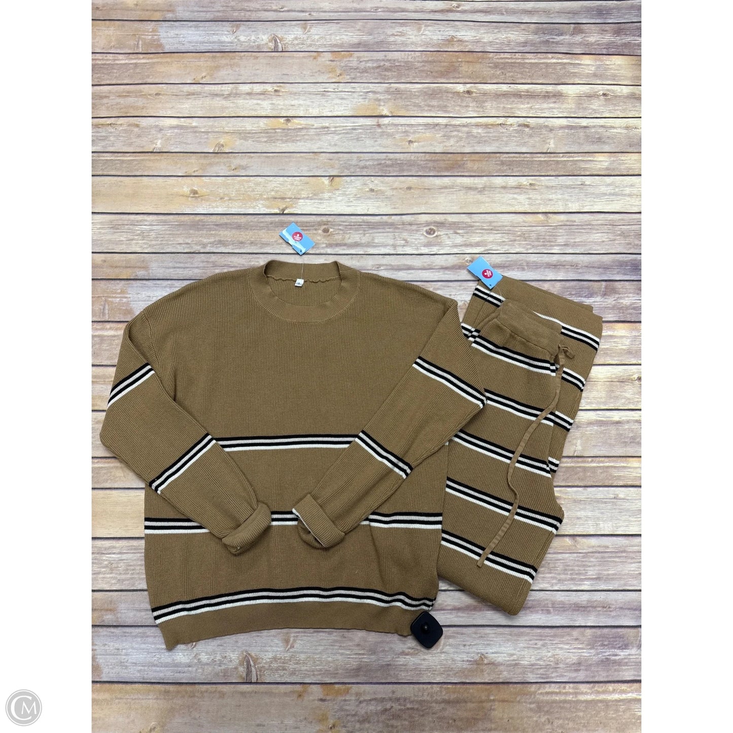 Sweater 2pc By Cmf In Green & White, Size: S