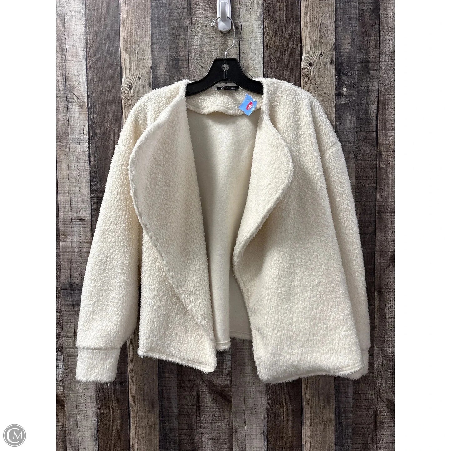 Jacket Faux Fur & Sherpa By Express In Ivory, Size: Xs