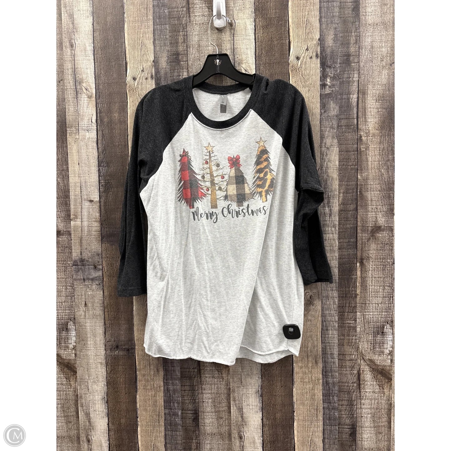 Top 3/4 Sleeve By Next Level In Grey, Size: M