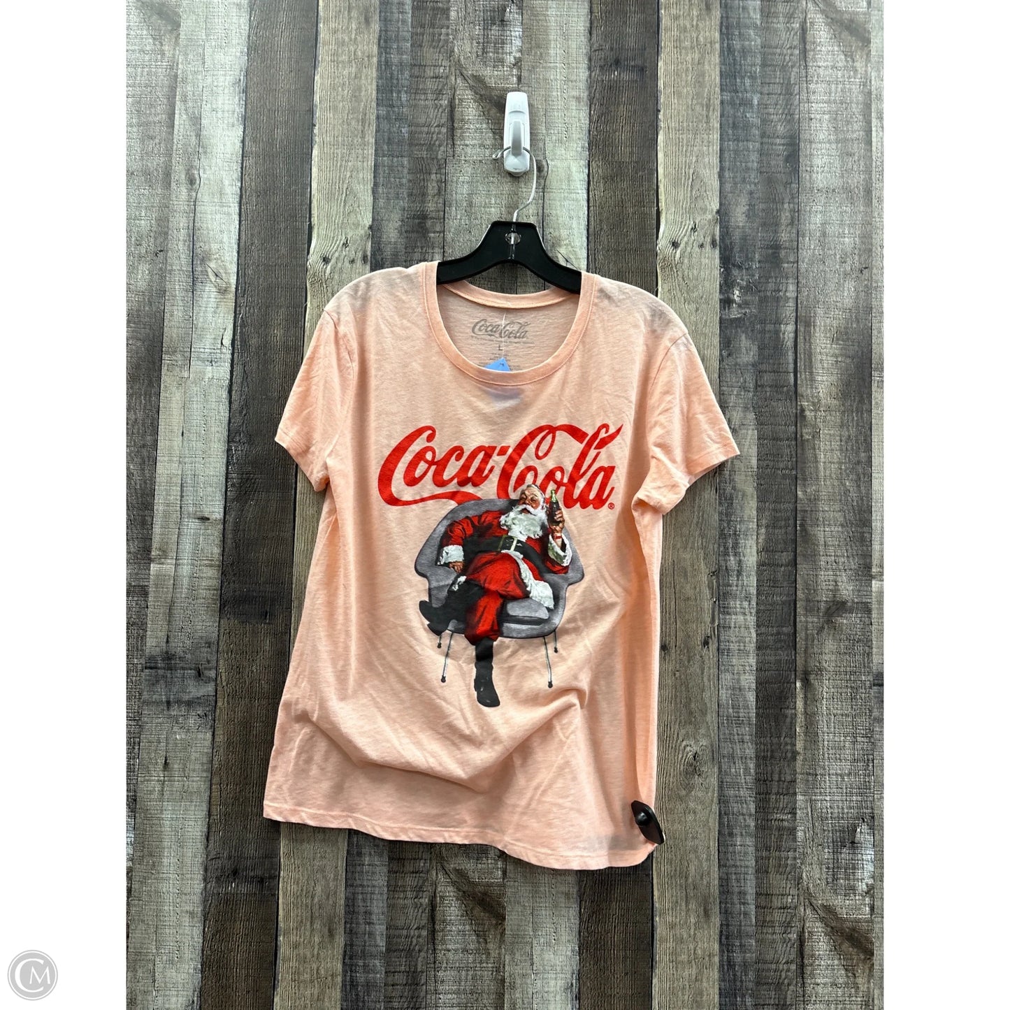 Top Short Sleeve By Cme In Peach, Size: L