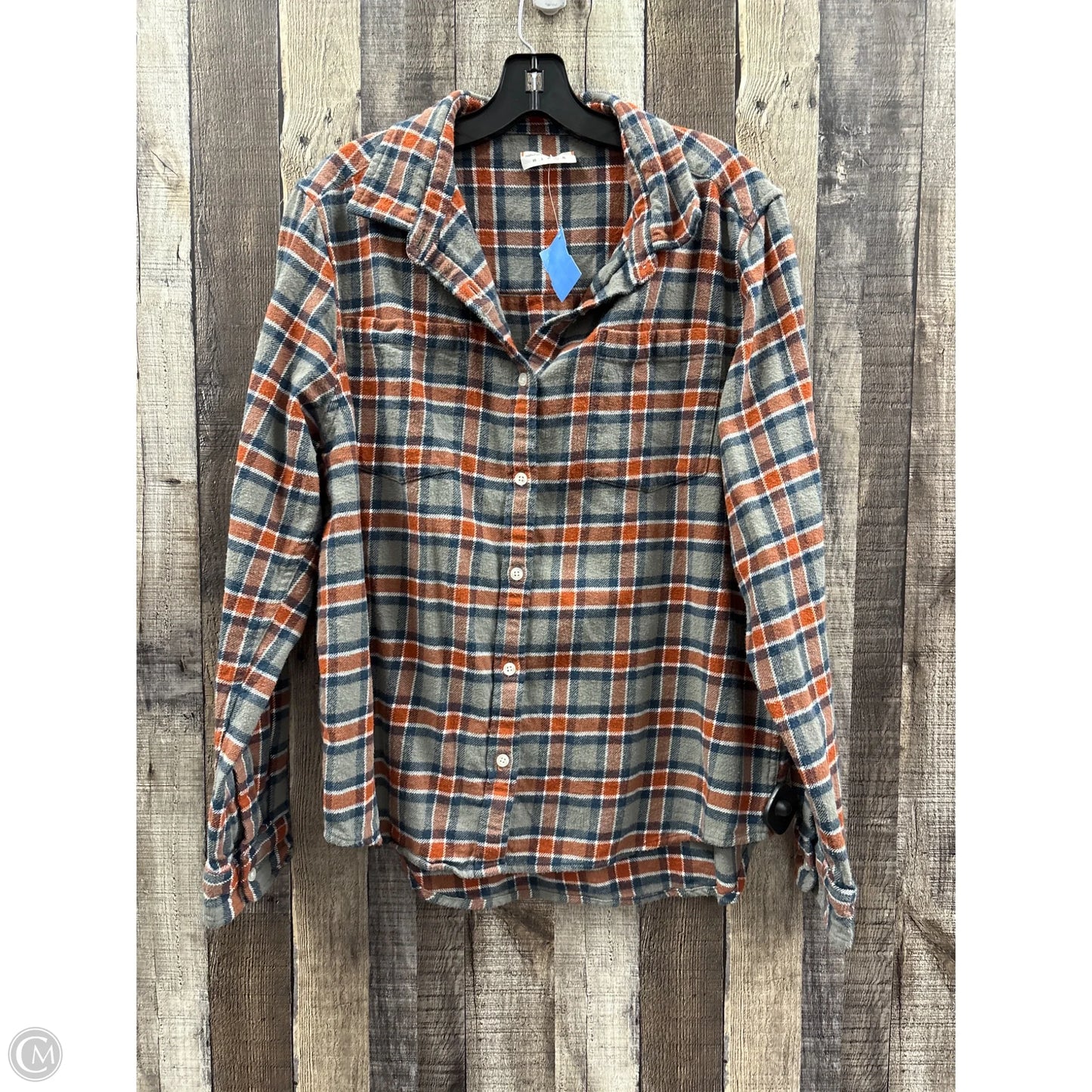 Top Long Sleeve By Cme In Multi-colored, Size: L