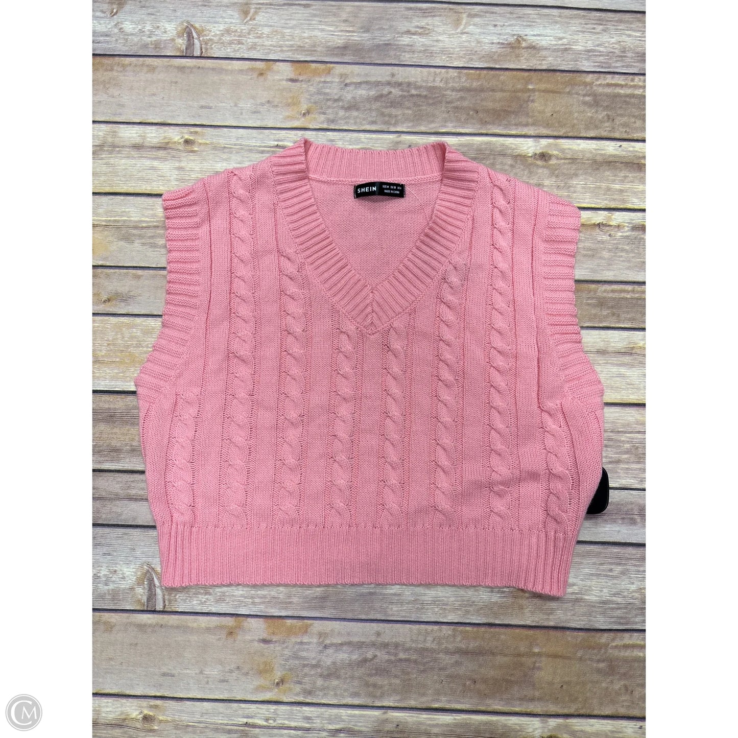 Vest Sweater By Shein In Pink, Size: M