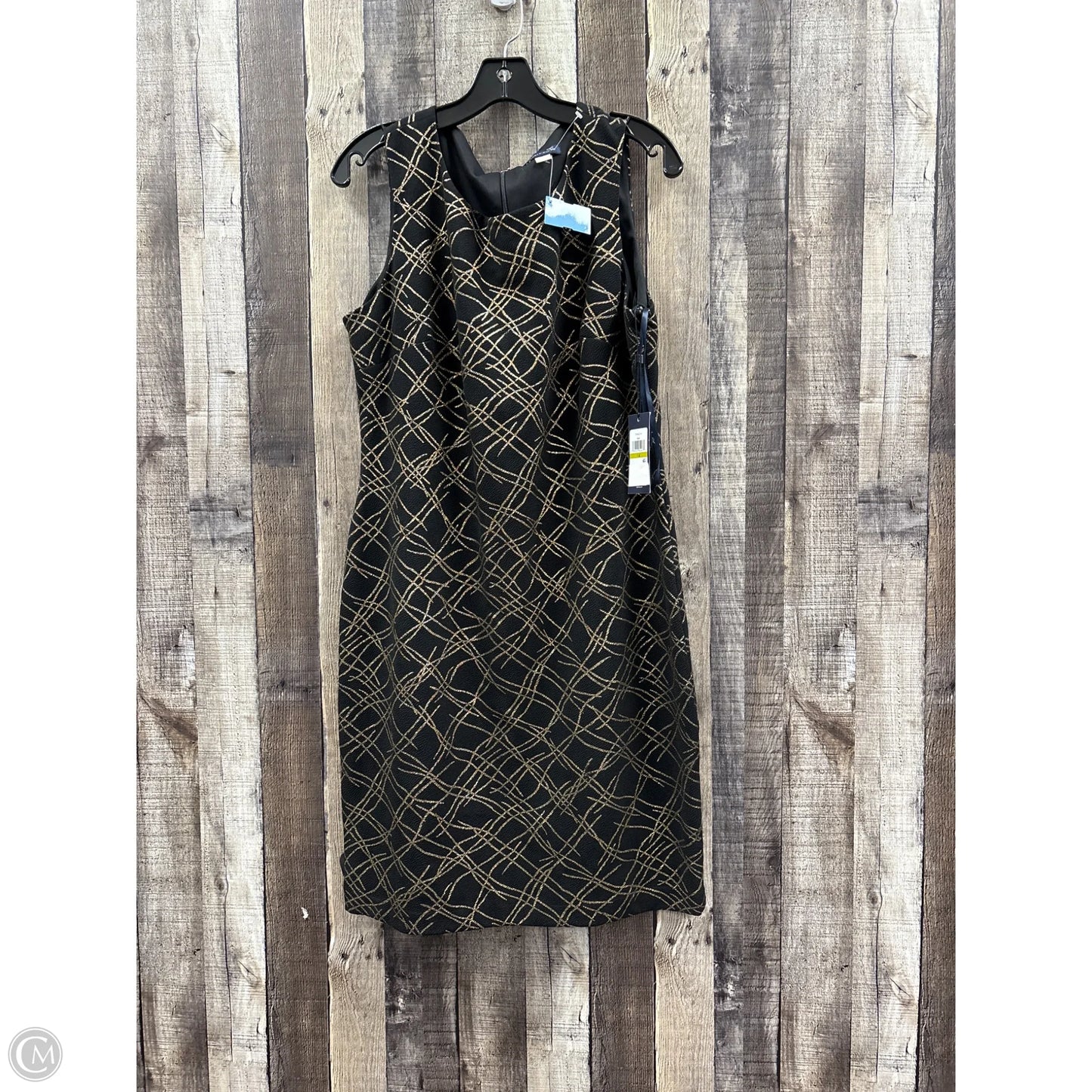 Dress Party Midi By Tommy Hilfiger In Black & Gold, Size: Xl