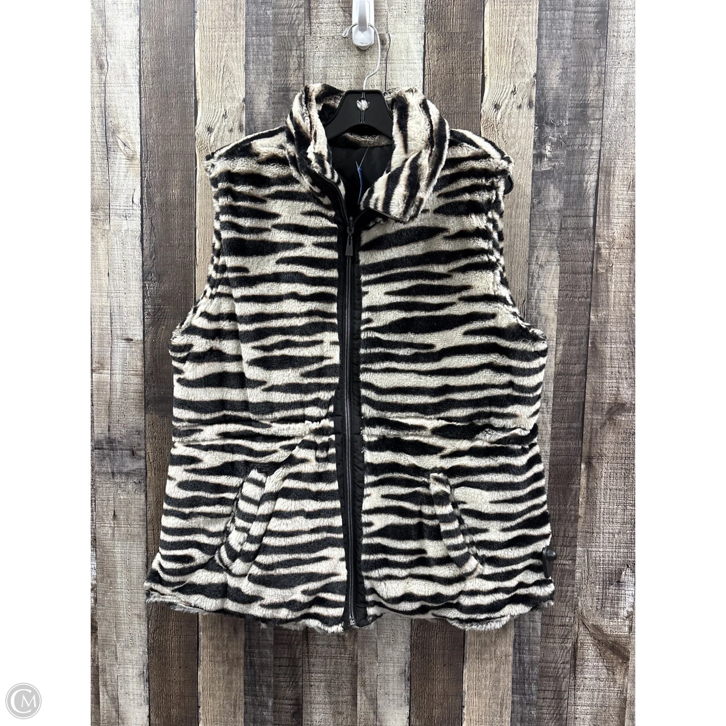 Vest Faux Fur & Sherpa By Cme In Animal Print, Size: Xl