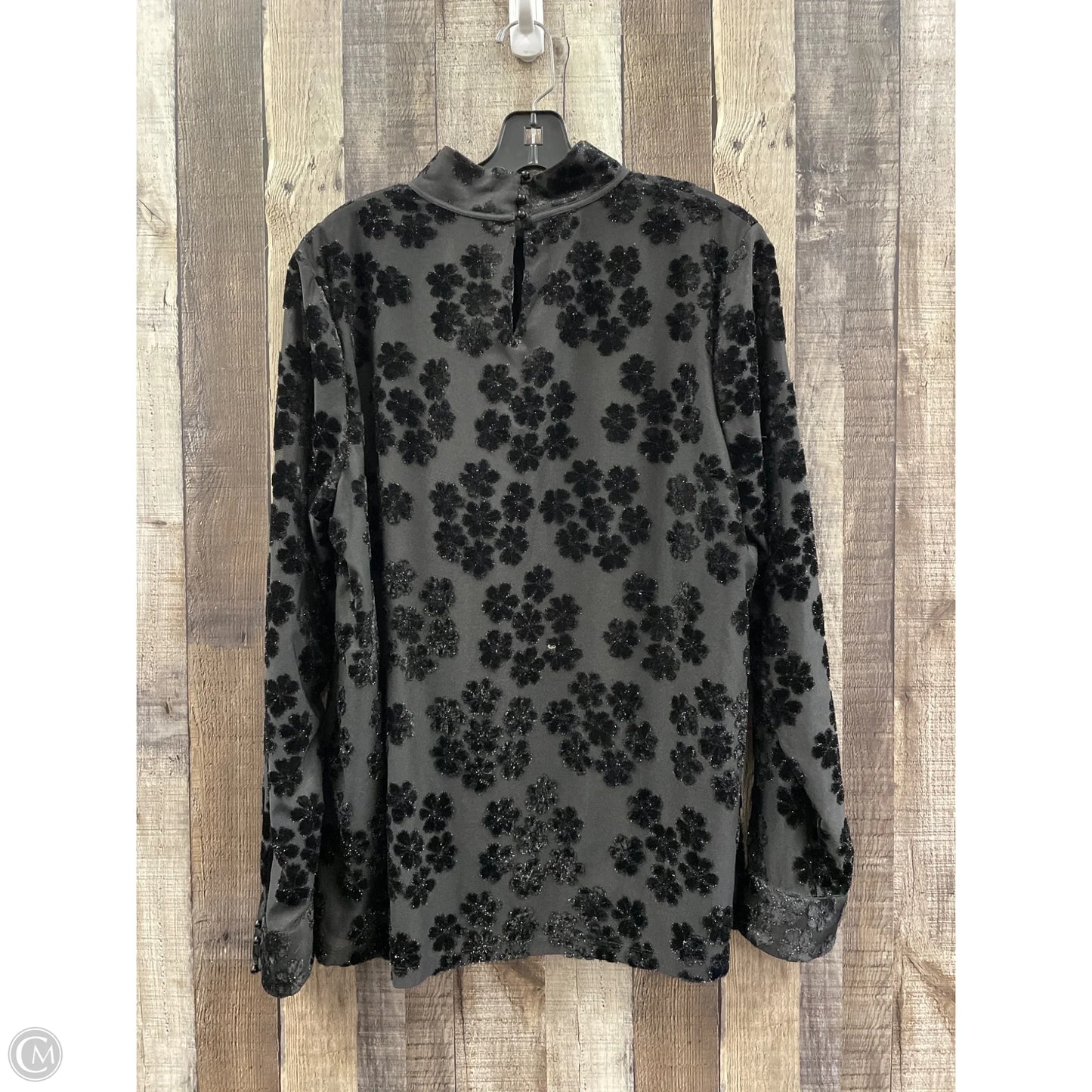 Top Long Sleeve Designer By Karl Lagerfeld In Black, Size: Xl