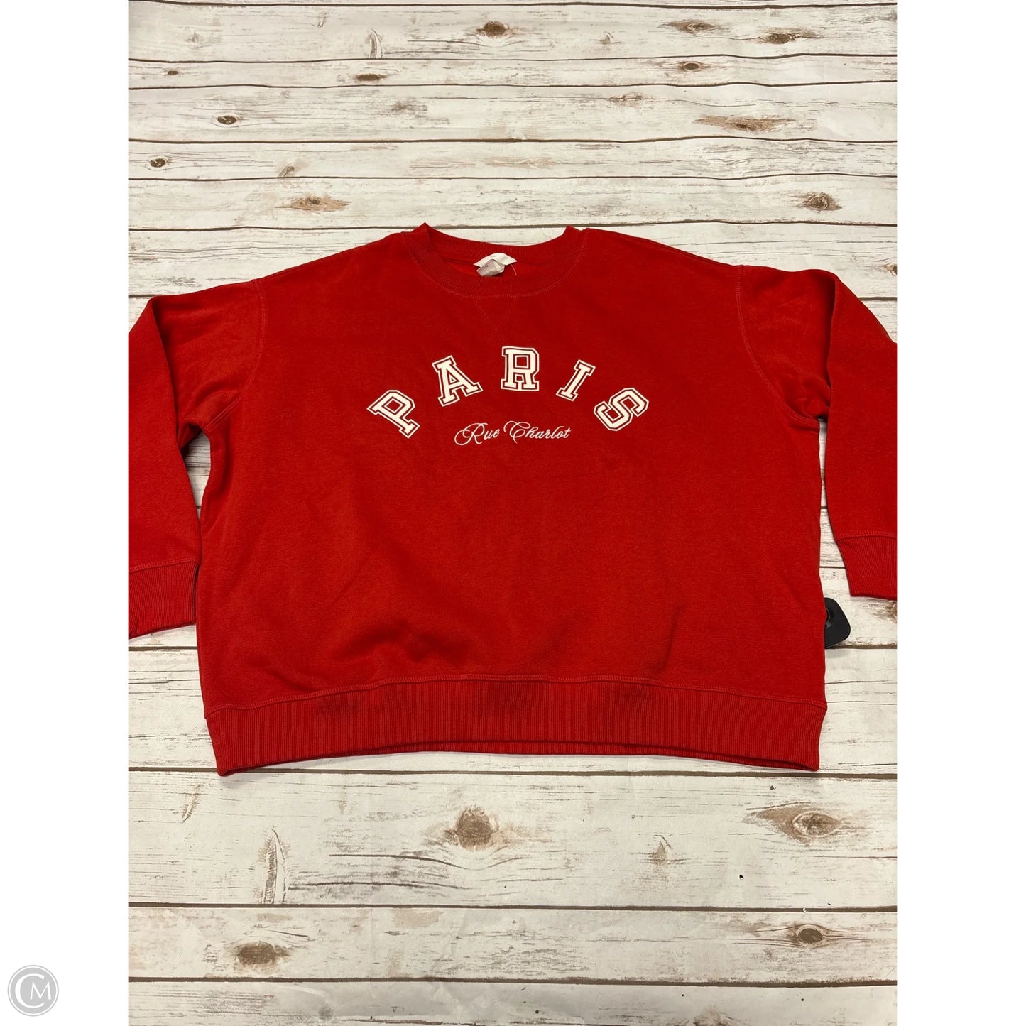Sweatshirt Crewneck By H&m In Red, Size: Xl