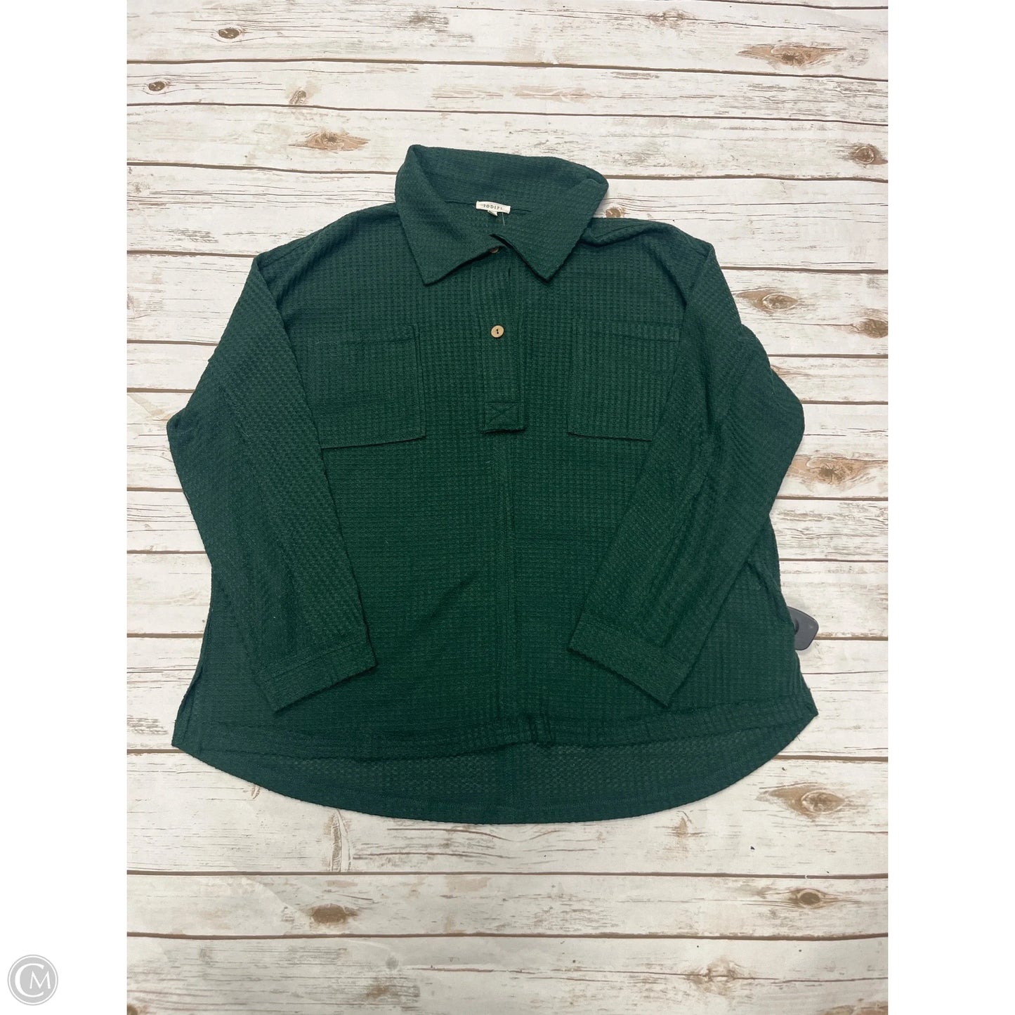 Top Long Sleeve By Jodifl In Green, Size: M