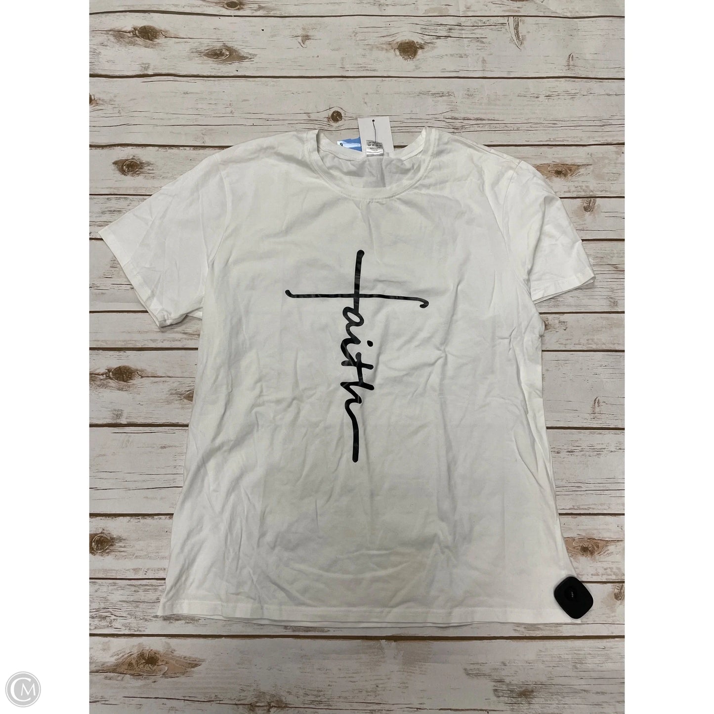 Top Short Sleeve By Cme In Black & White, Size: Xxl