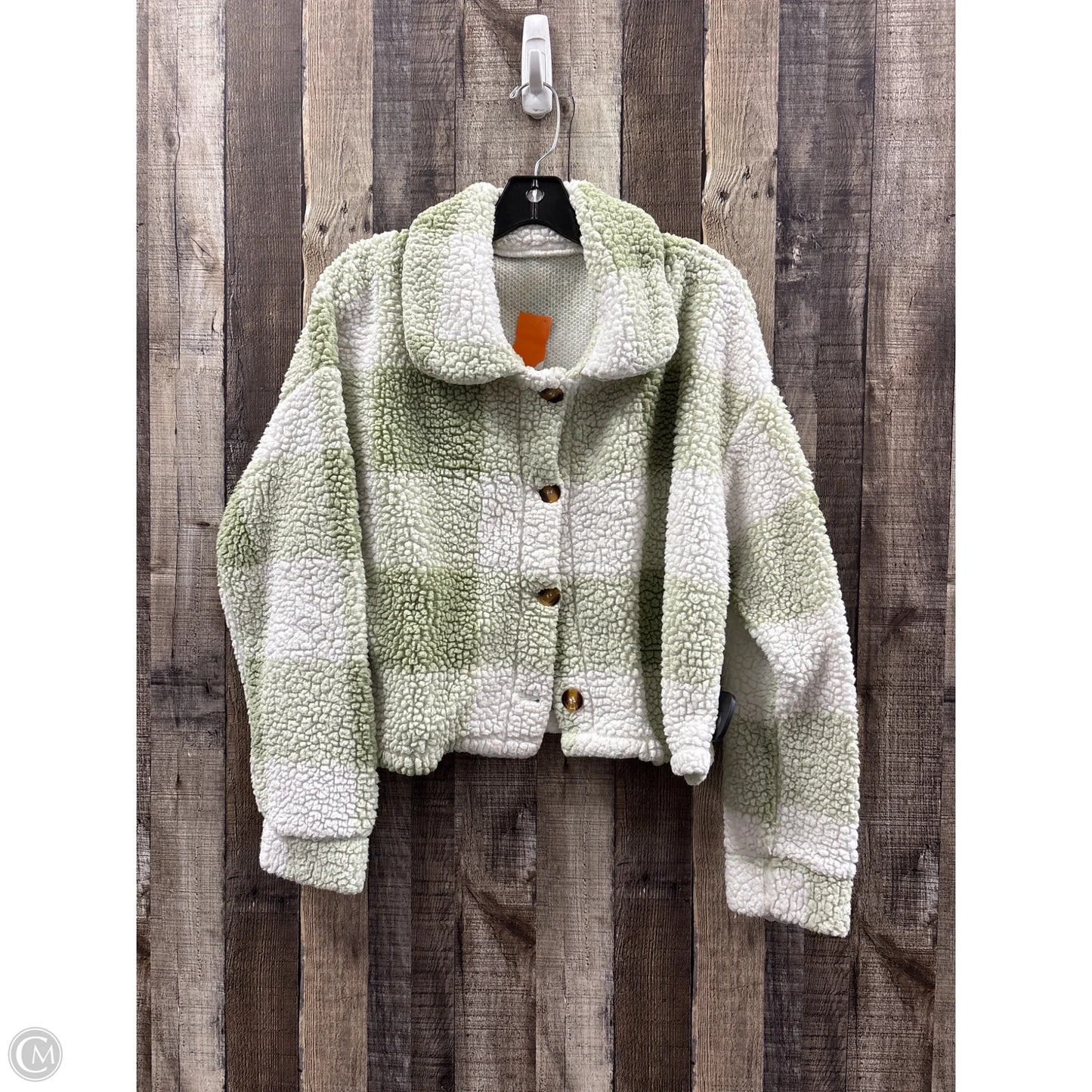 Top Long Sleeve By Cmf In Green & White, Size: Xl