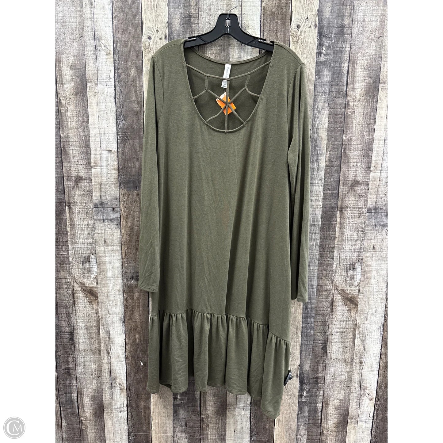 Dress Casual Midi By Zenana Outfitters In Green, Size: 2x