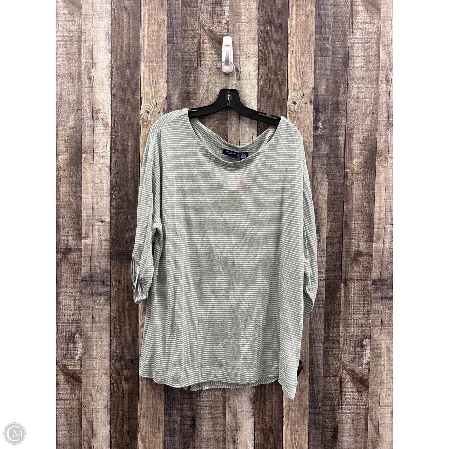 Top 3/4 Sleeve By Adrienne Vittadini In Green, Size: 2x