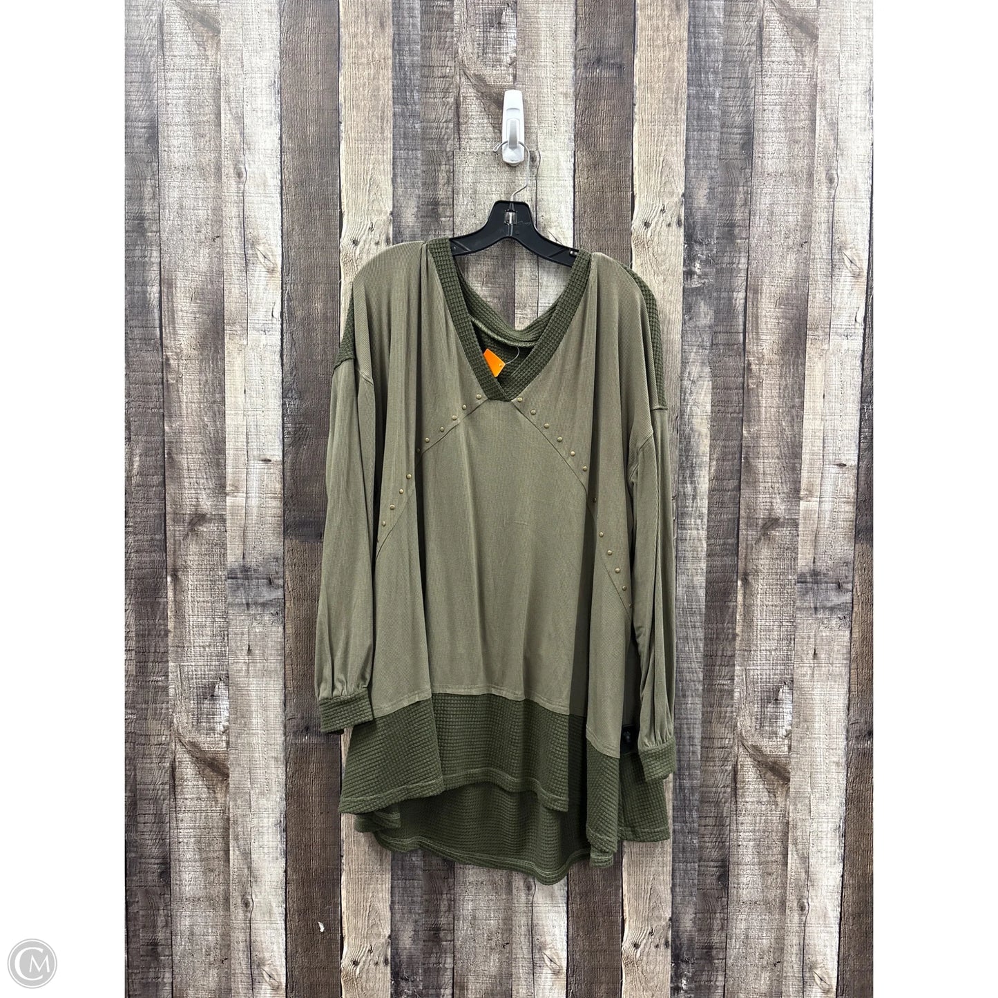 Top Long Sleeve By Cmf In Green, Size: 3x