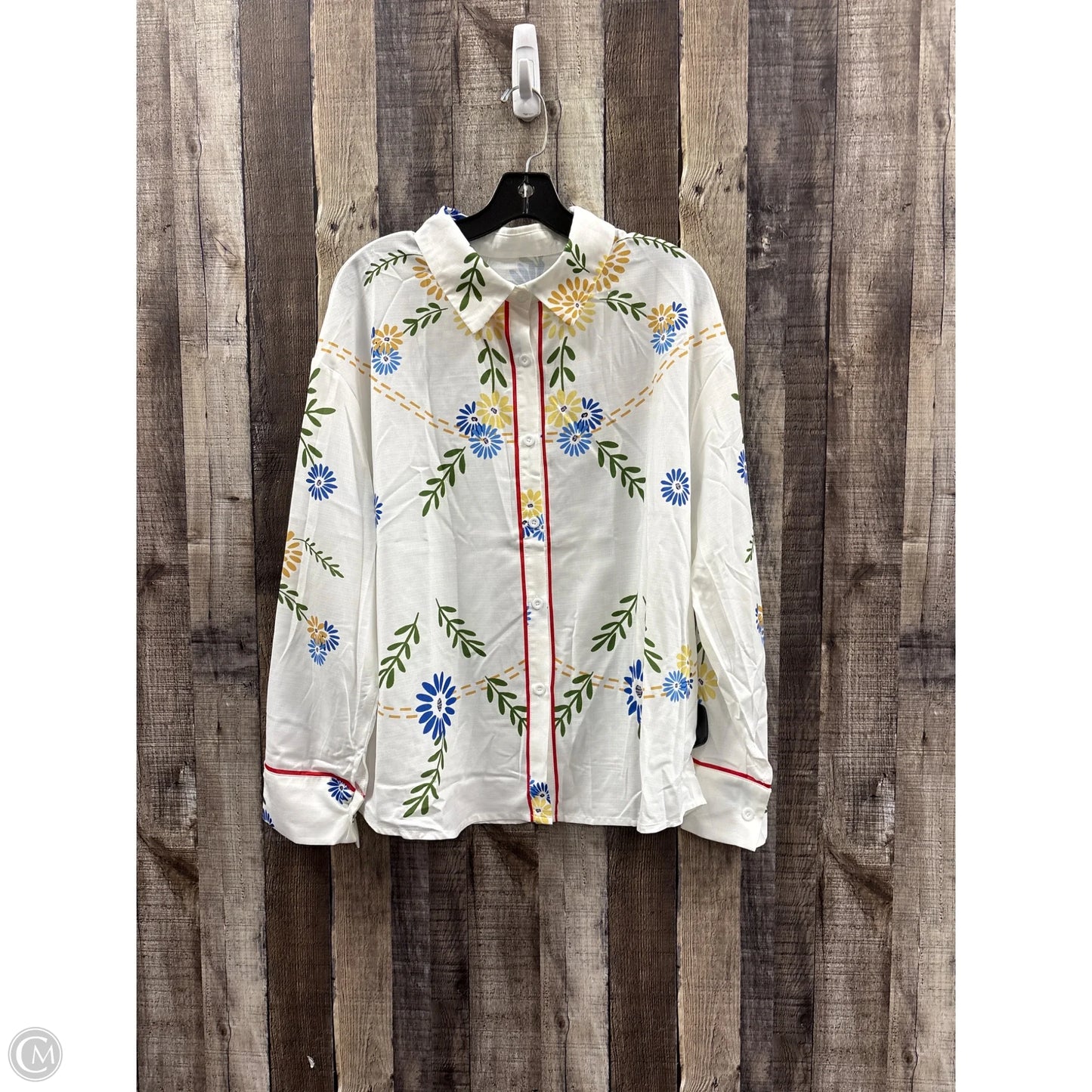 Top Long Sleeve By Cmf In Floral Print, Size: 1x
