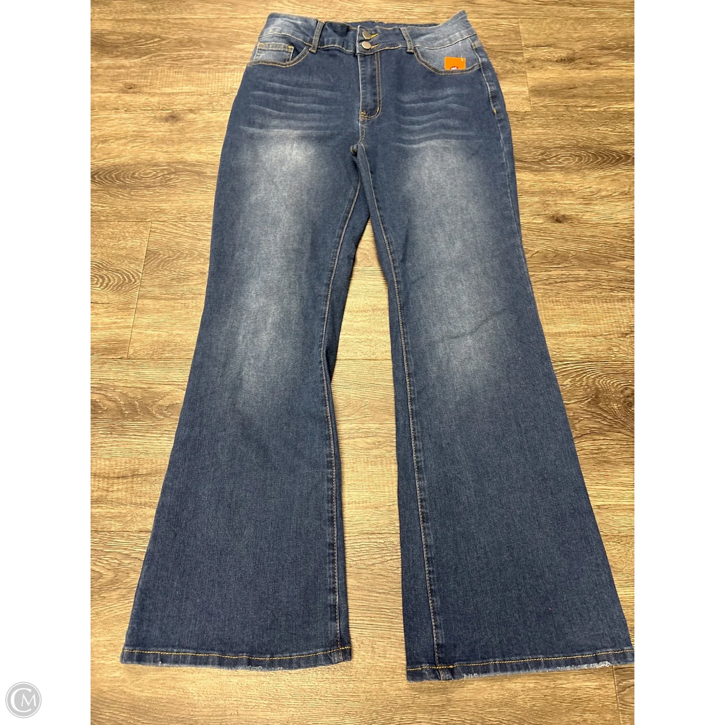 Jeans Flared By Cmf In Blue Denim, Size: L