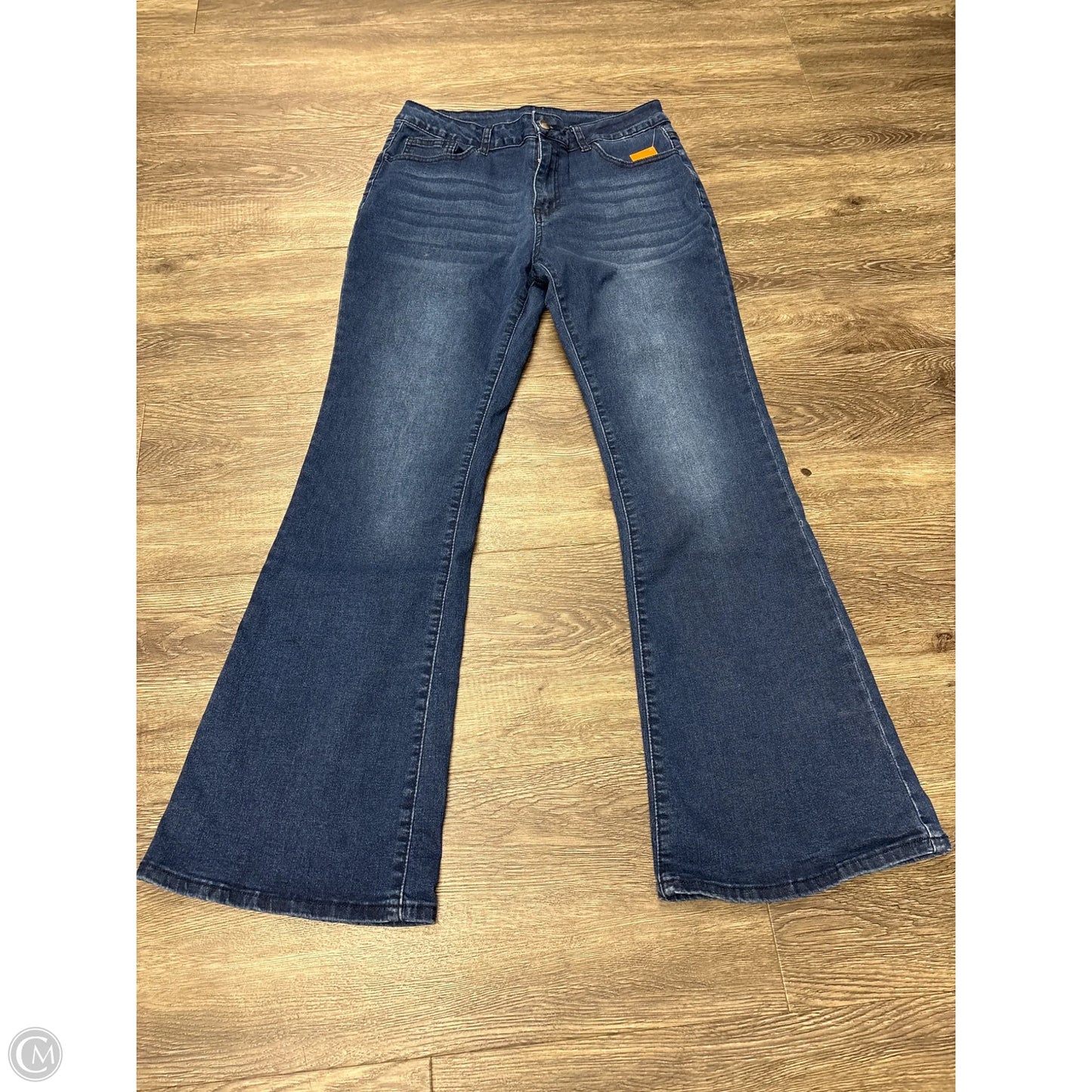 Jeans Flared By Cmf In Blue Denim, Size: L