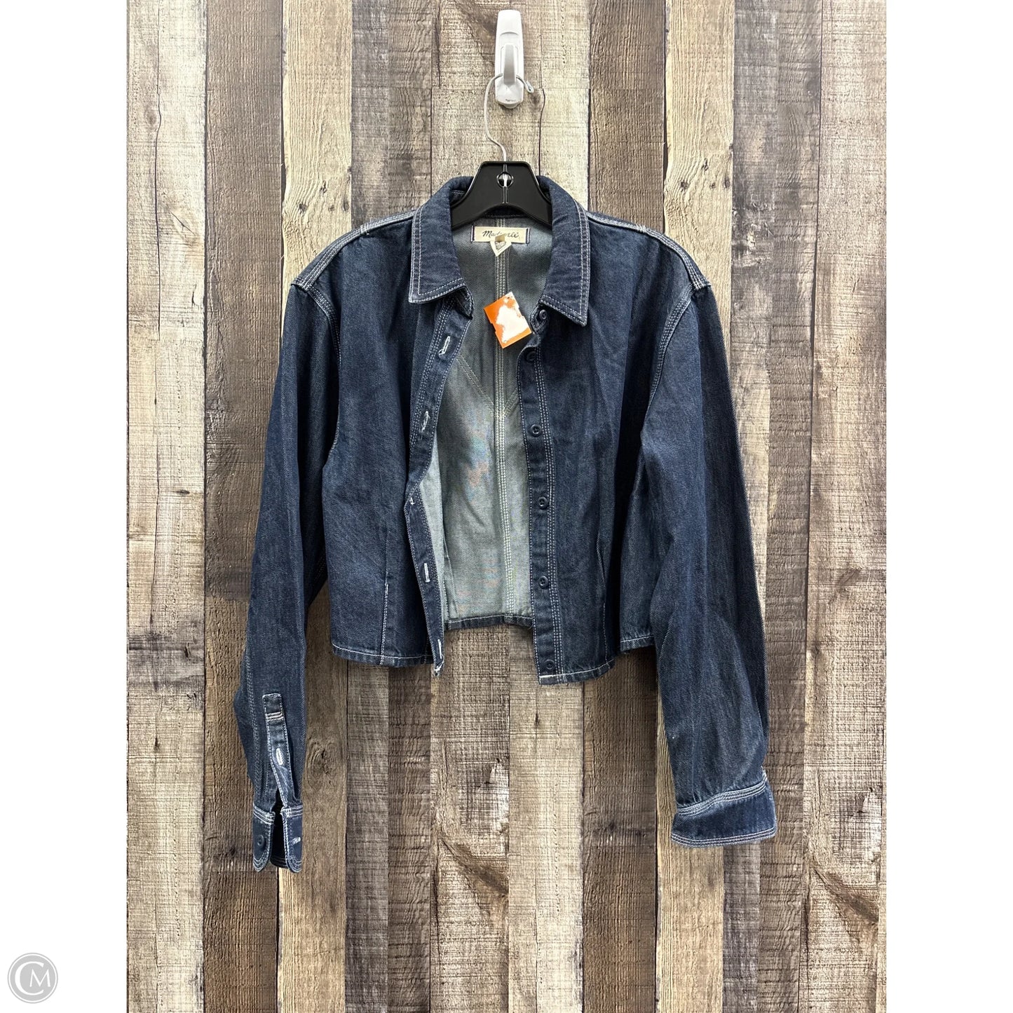 Top Long Sleeve By Madewell In Blue Denim, Size: M