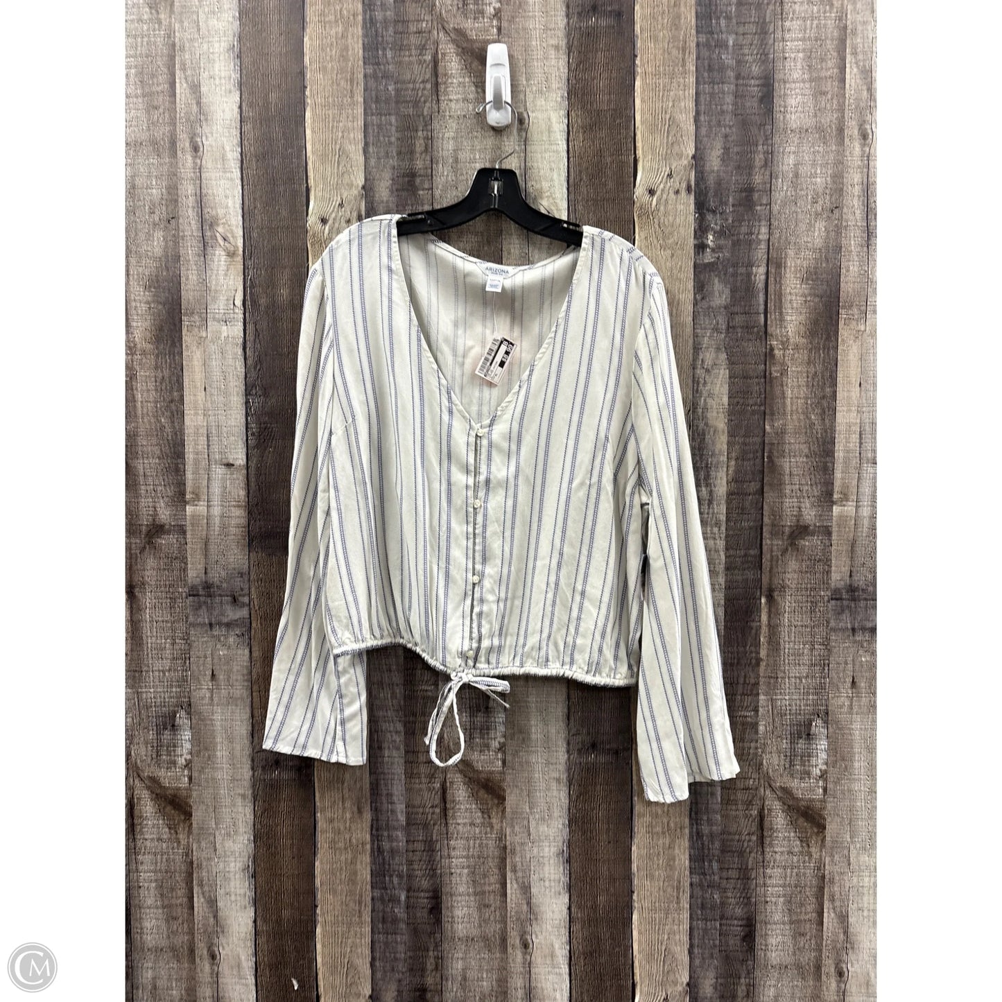 Top Long Sleeve By Arizona In Striped Pattern, Size: Xl