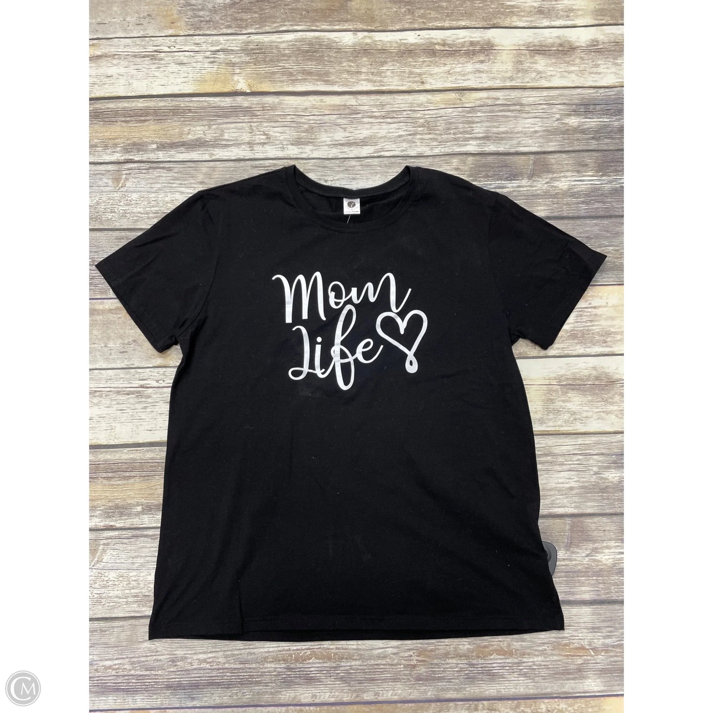 Top Short Sleeve By Cmf In Black & White, Size: Xl