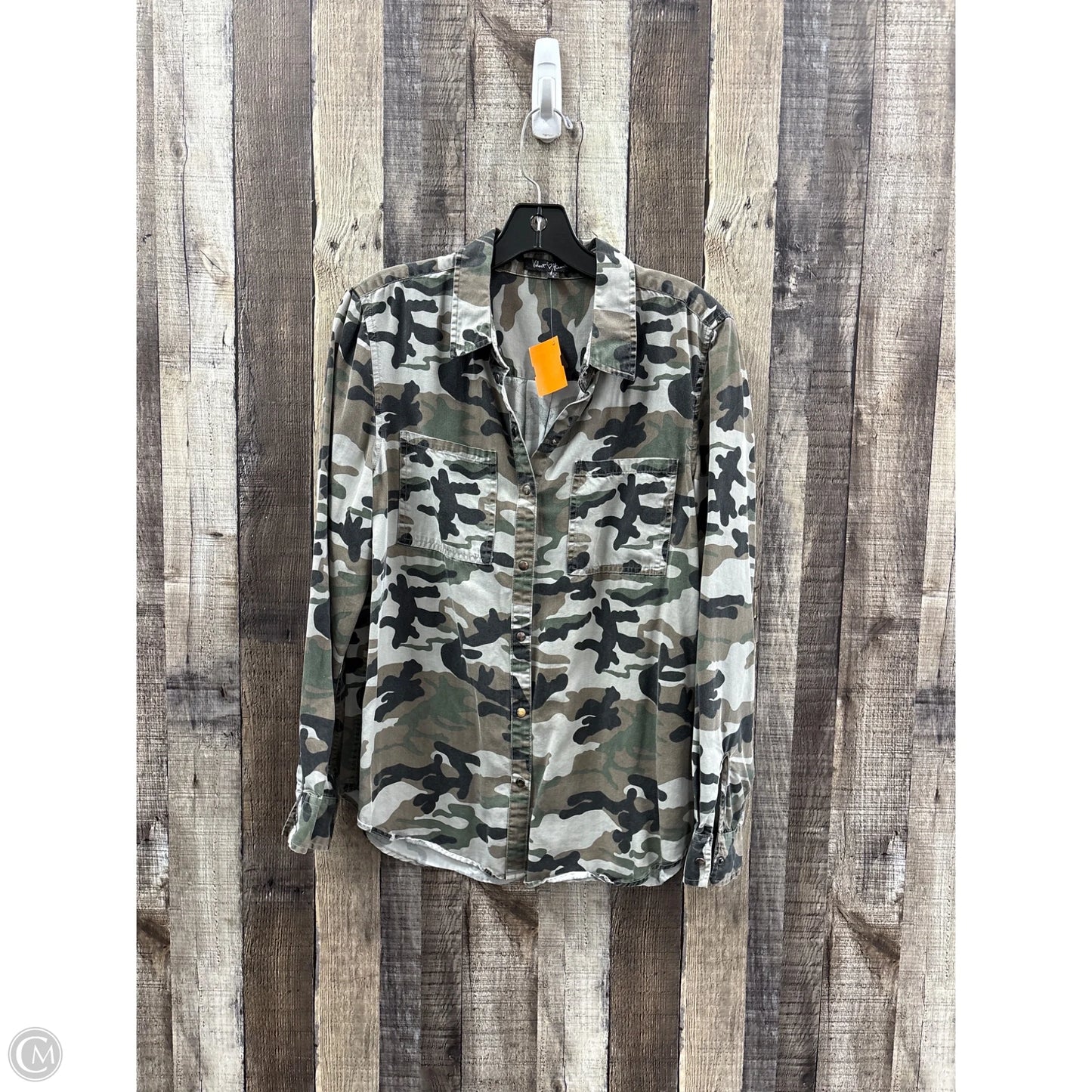 Top Long Sleeve By Velvet Heart In Camouflage Print, Size: S
