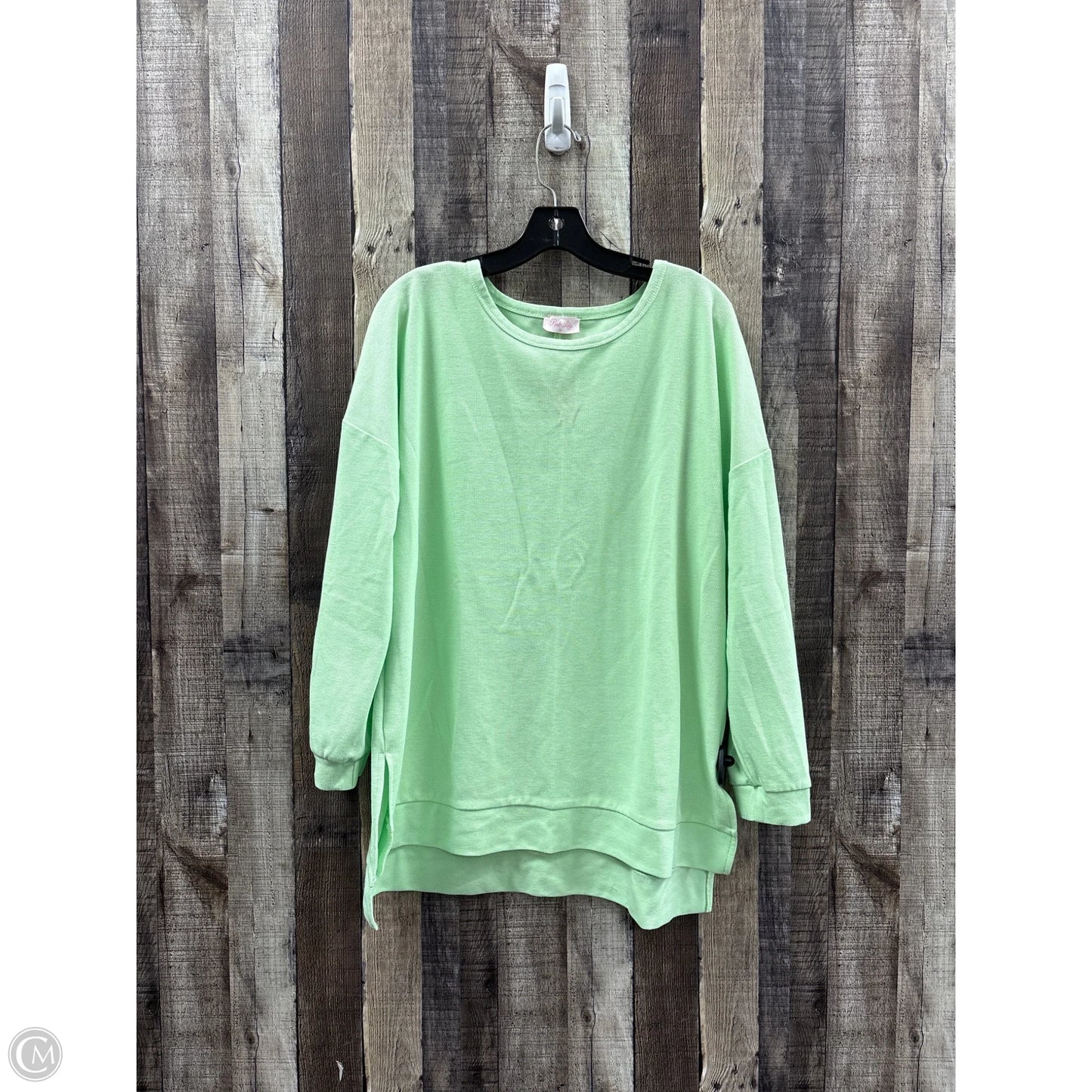 Top Long Sleeve By Pink Lily In Green, Size: M
