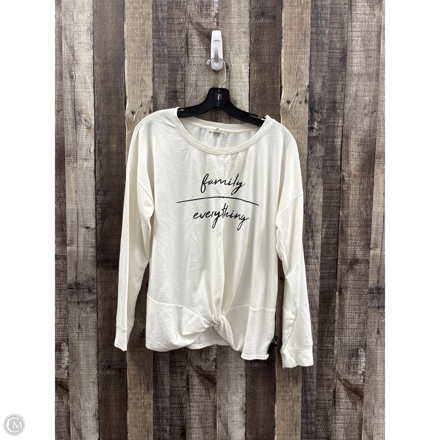 Top Long Sleeve By Eyeshadow In White, Size: L
