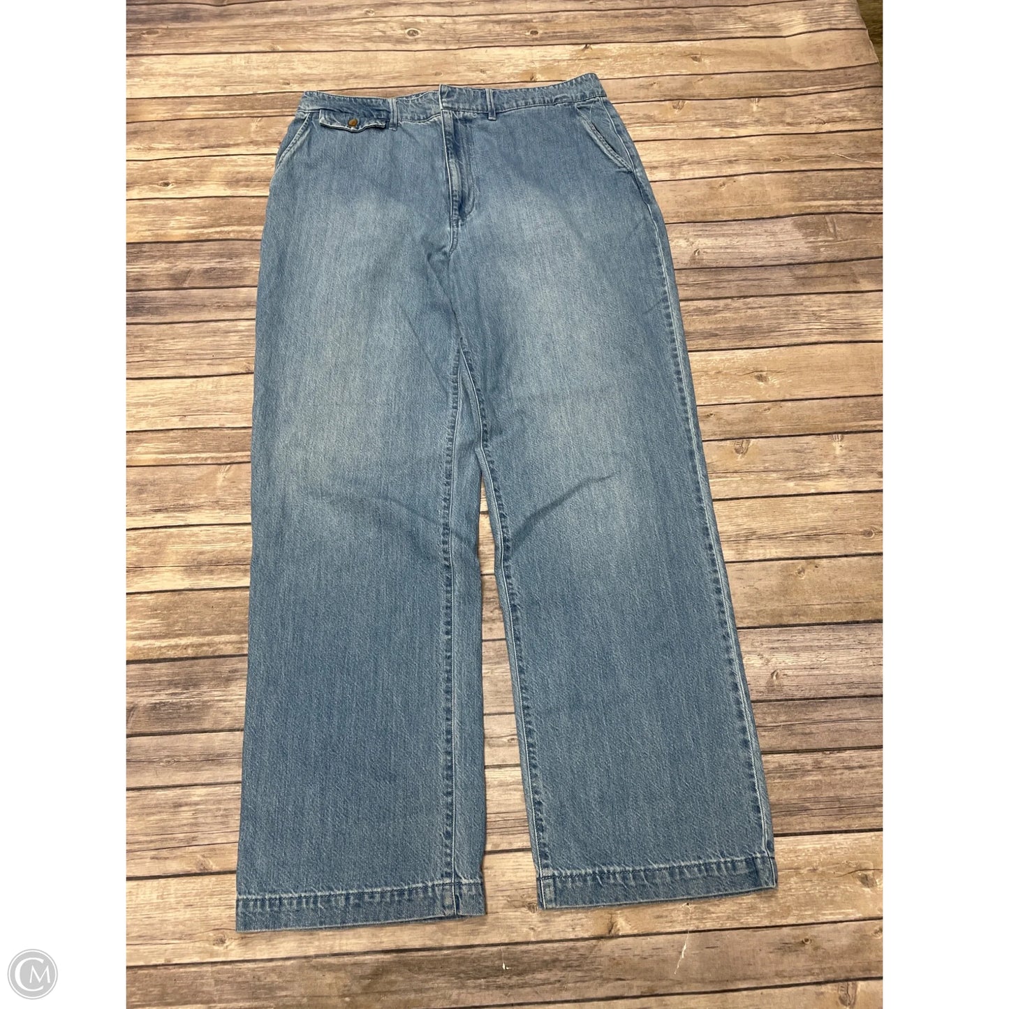 Jeans Wide Leg By Gap In Blue Denim, Size: 14
