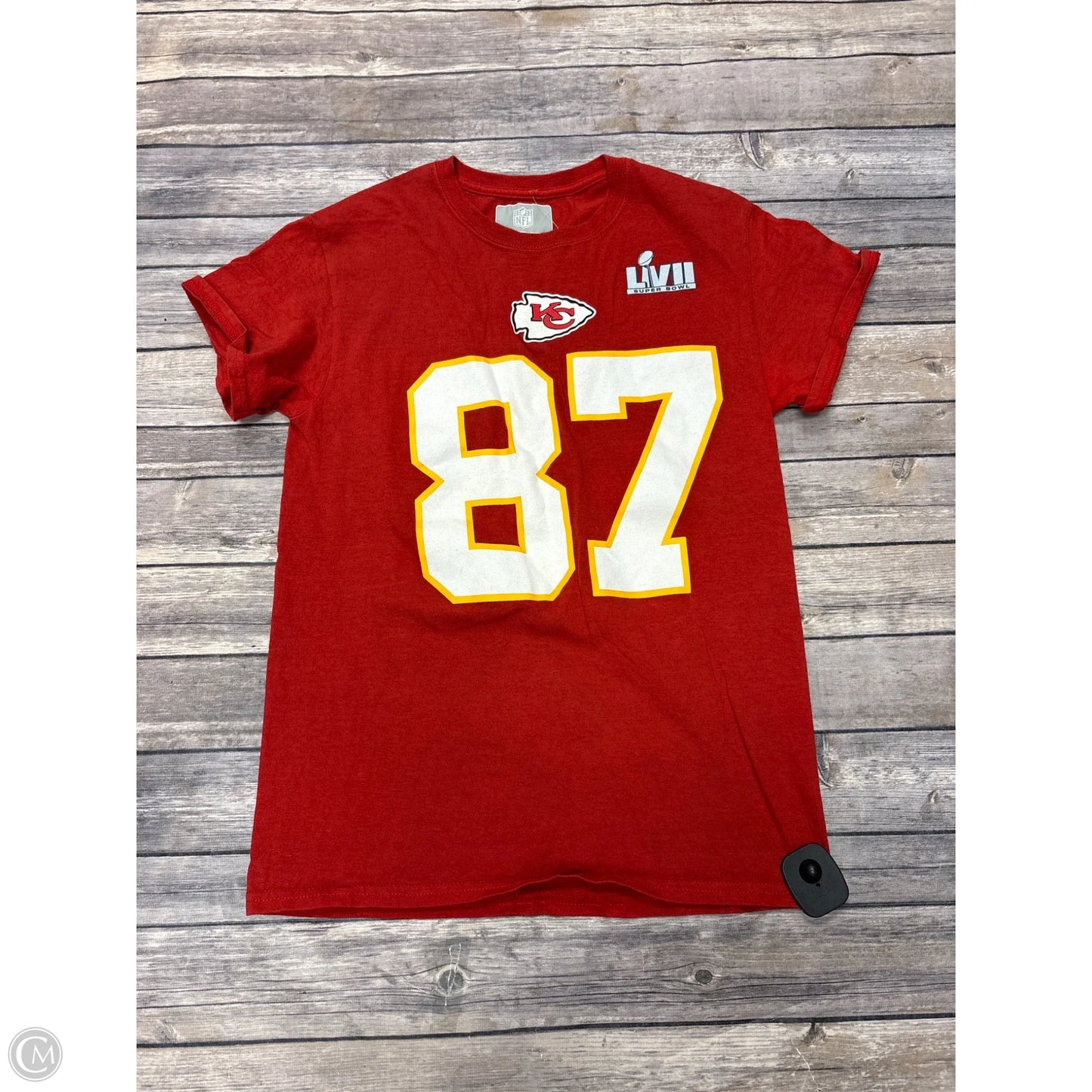 Athletic Top Short Sleeve By Nfl In Red, Size: S