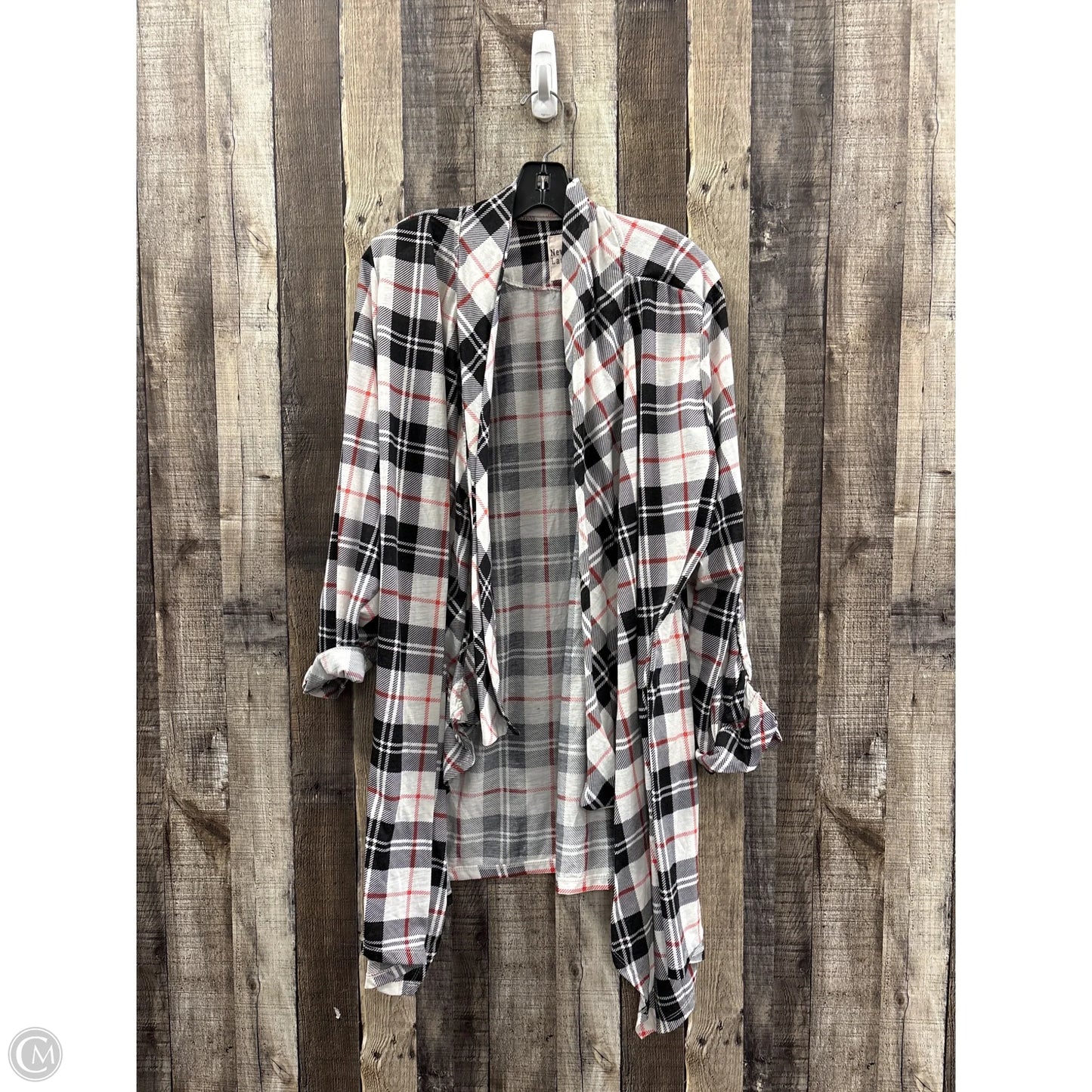 Cardigan By New York Laundry In Plaid Pattern, Size: 3x