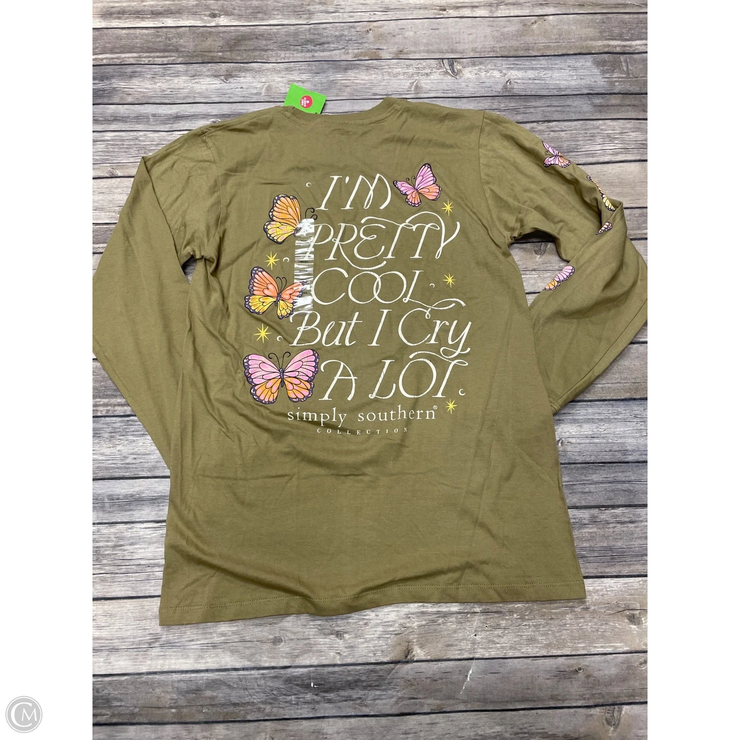 Top Long Sleeve By Simply Southern In Blue, Size: S