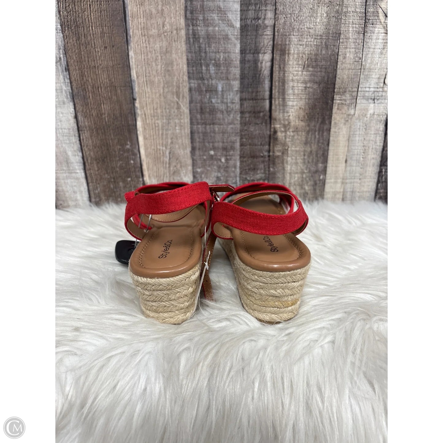 Sandals Heels Wedge By Style And Company In Red, Size: 11