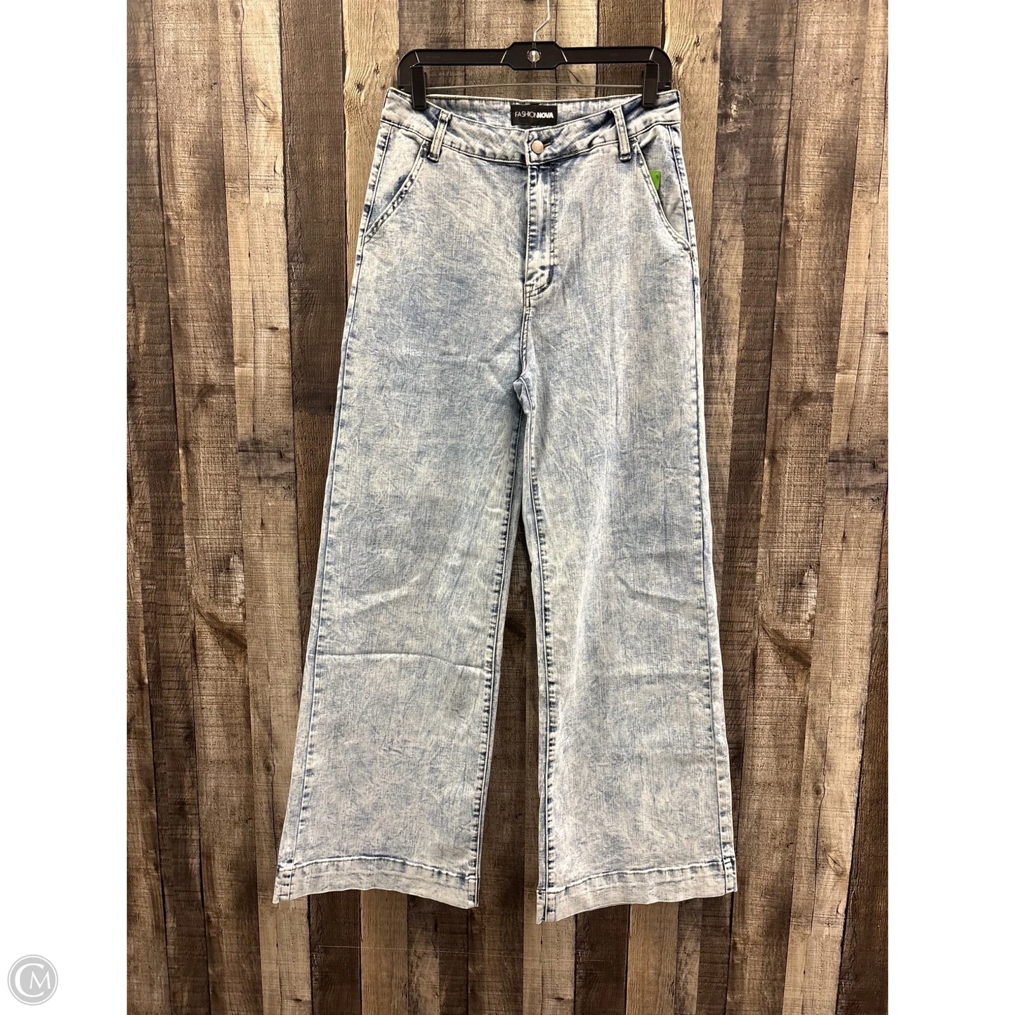 Jeans Wide Leg By Fashion Nova In Blue Denim, Size: 14