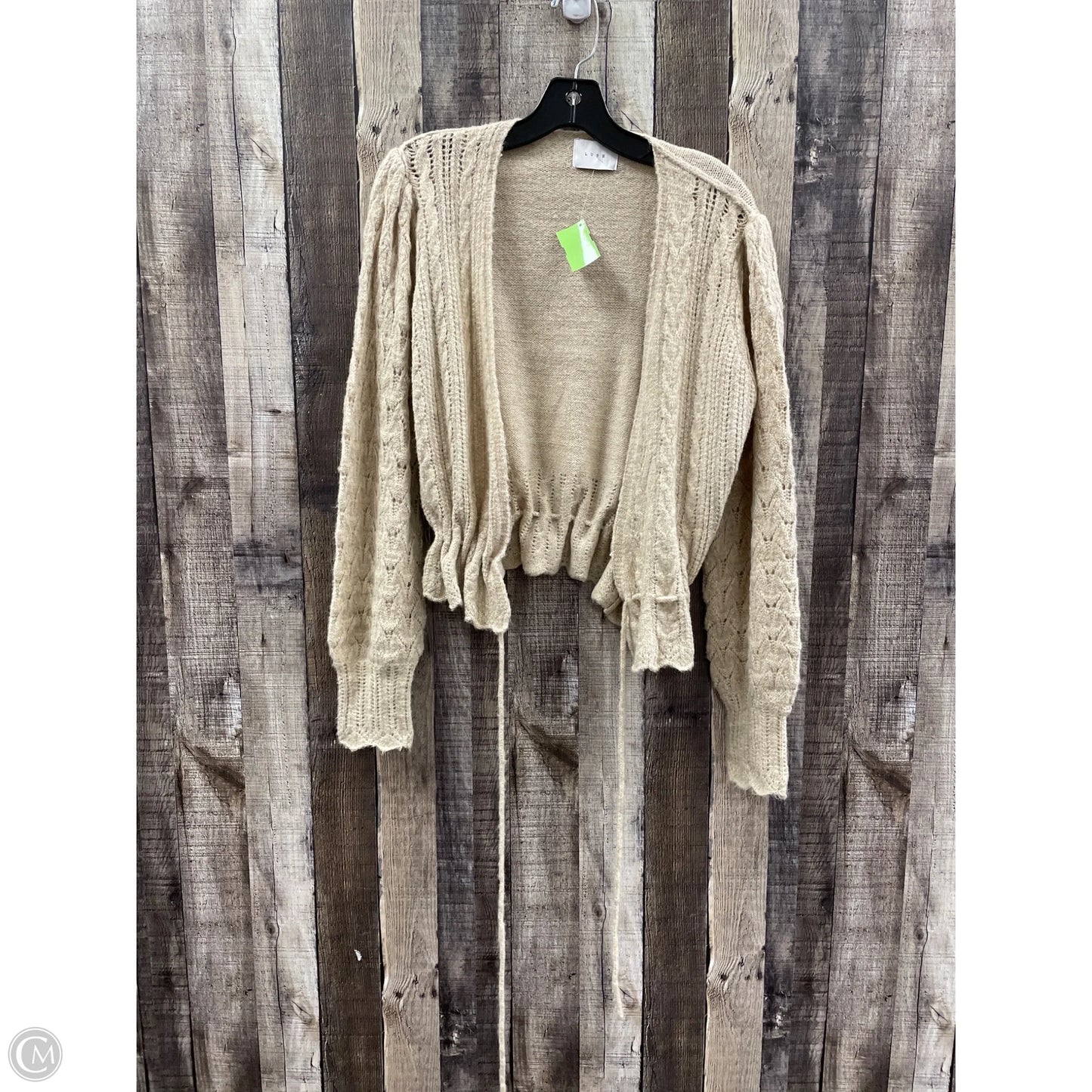 Sweater Cardigan By Lush In Tan, Size: M