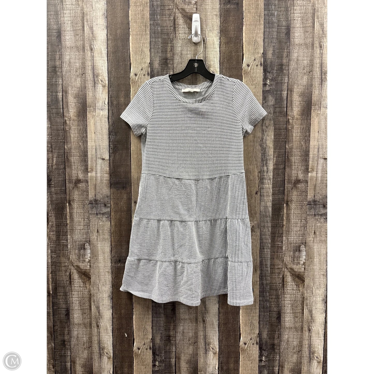 Dress Casual Short By Loft In Grey & White, Size: Xxsp