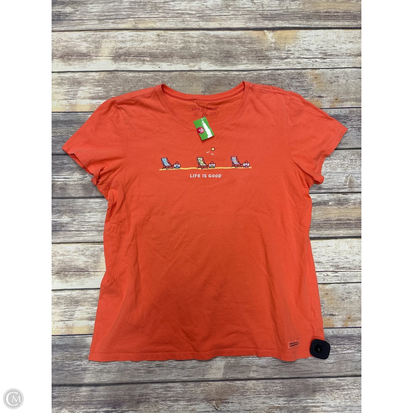 Top Short Sleeve By Life Is Good In Orange, Size: Xl