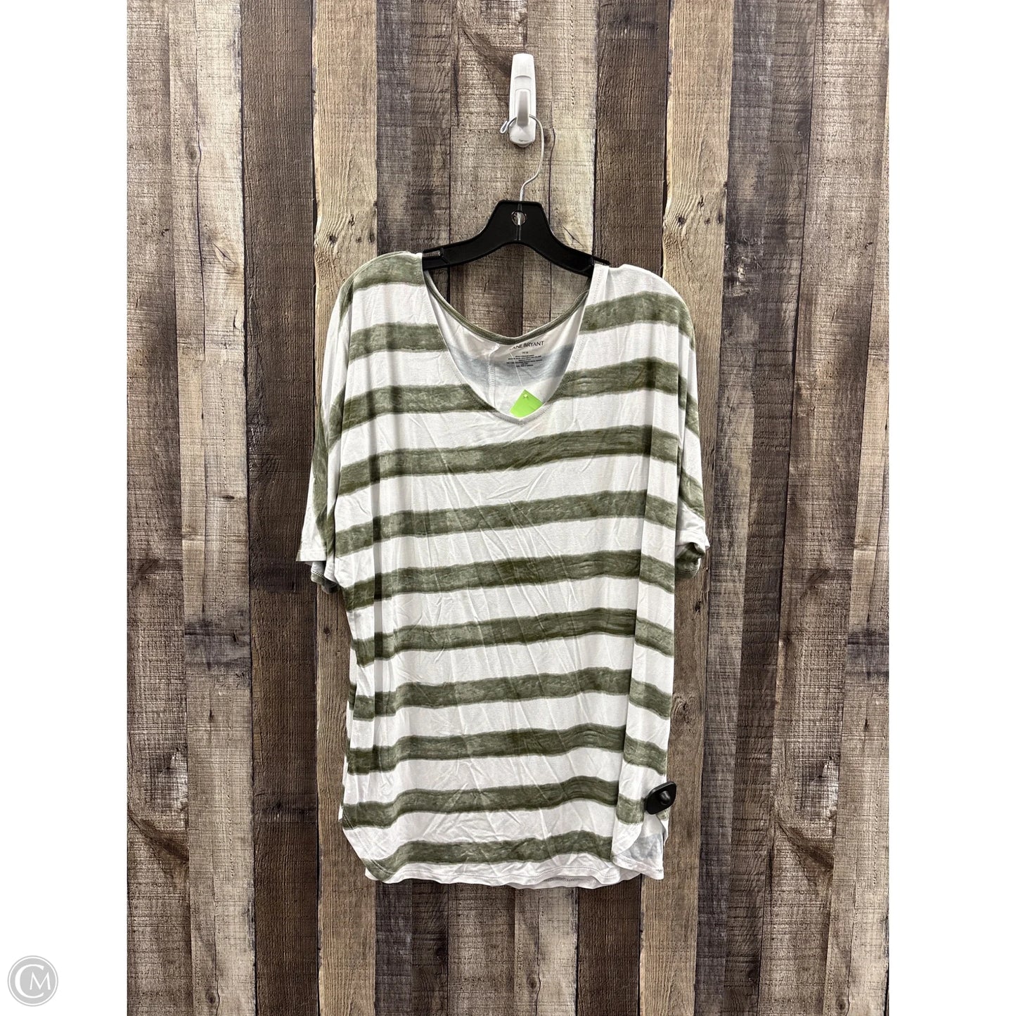 Top Short Sleeve Basic By Lane Bryant In Green, Size: Xl