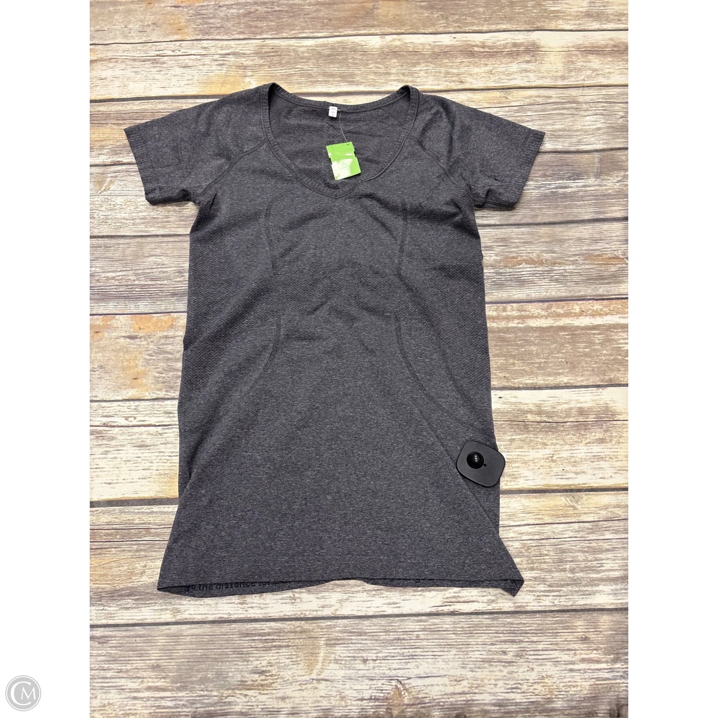 Athletic Top Short Sleeve By Lululemon In Grey, Size: 6