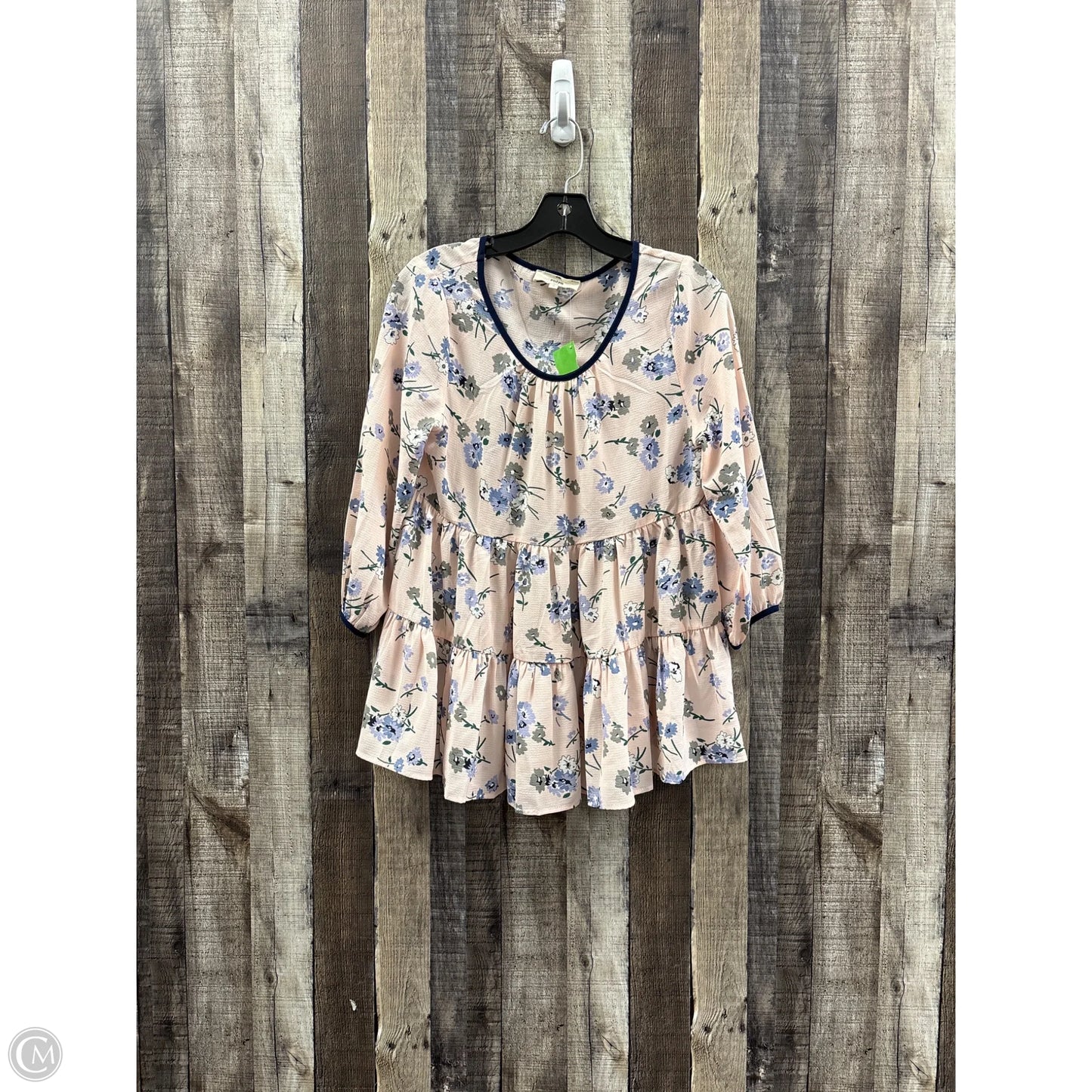 Top 3/4 Sleeve By Entro In Blue & Pink, Size: S
