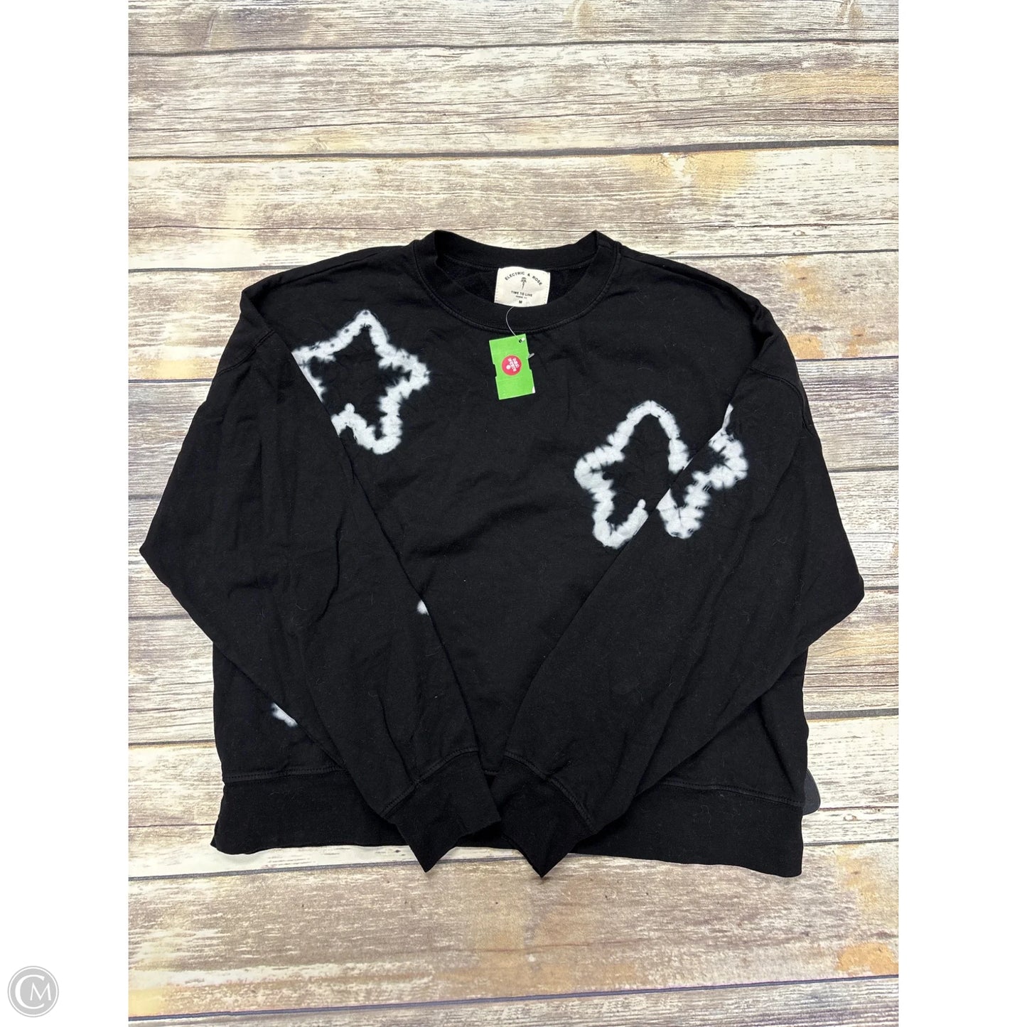 Top Long Sleeve By Electric & Rose In Black & White, Size: M