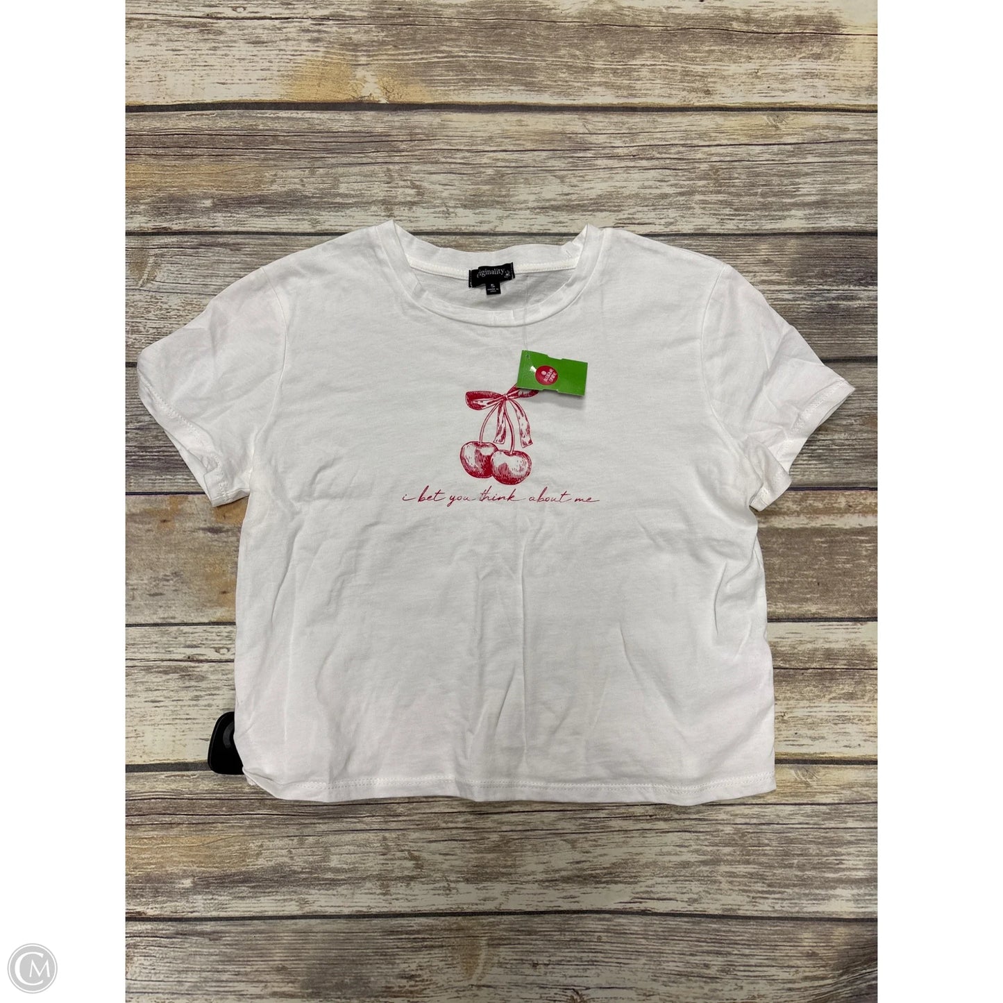 Top Short Sleeve By Originality In White, Size: S
