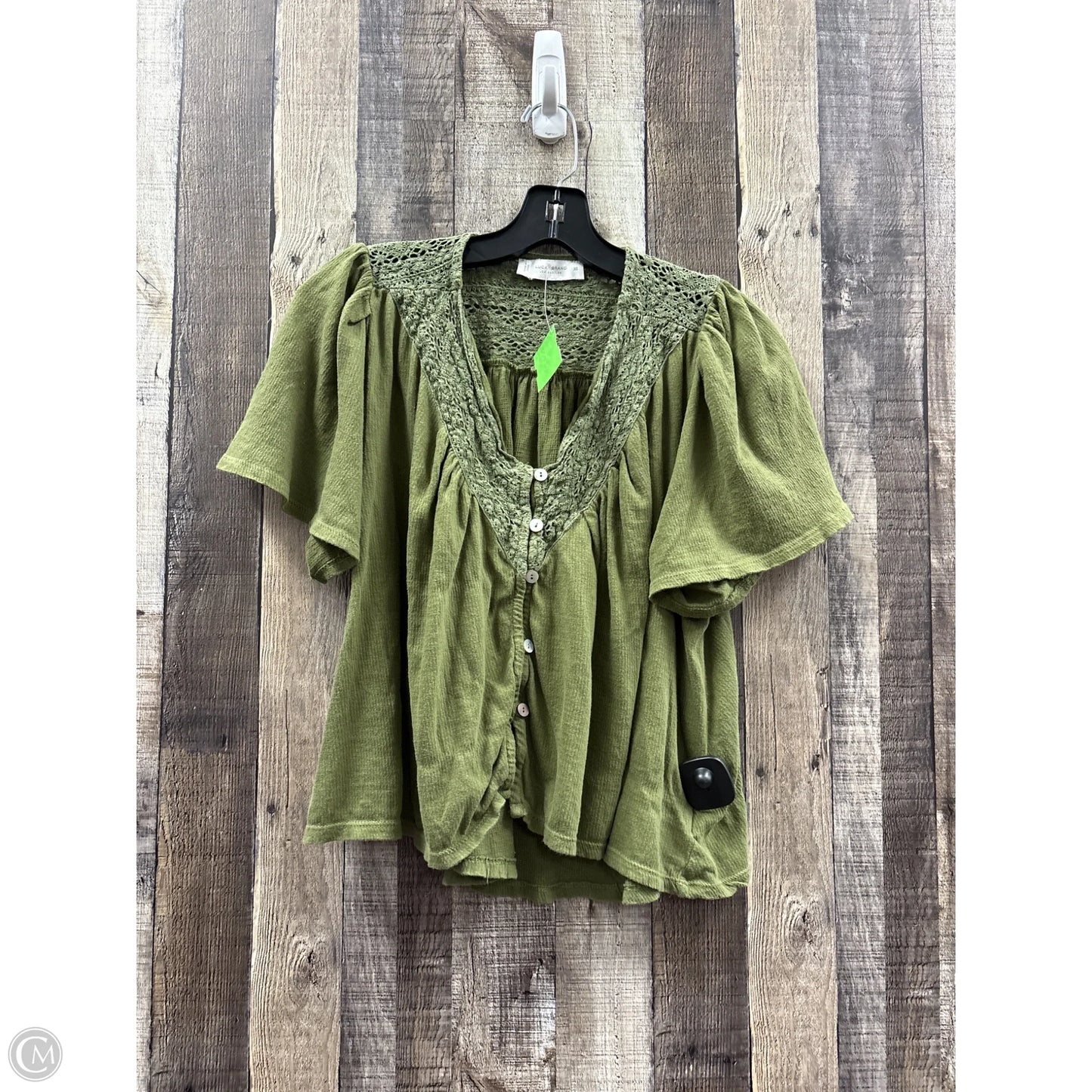 Top Short Sleeve By Lucky Brand In Green, Size: Xs
