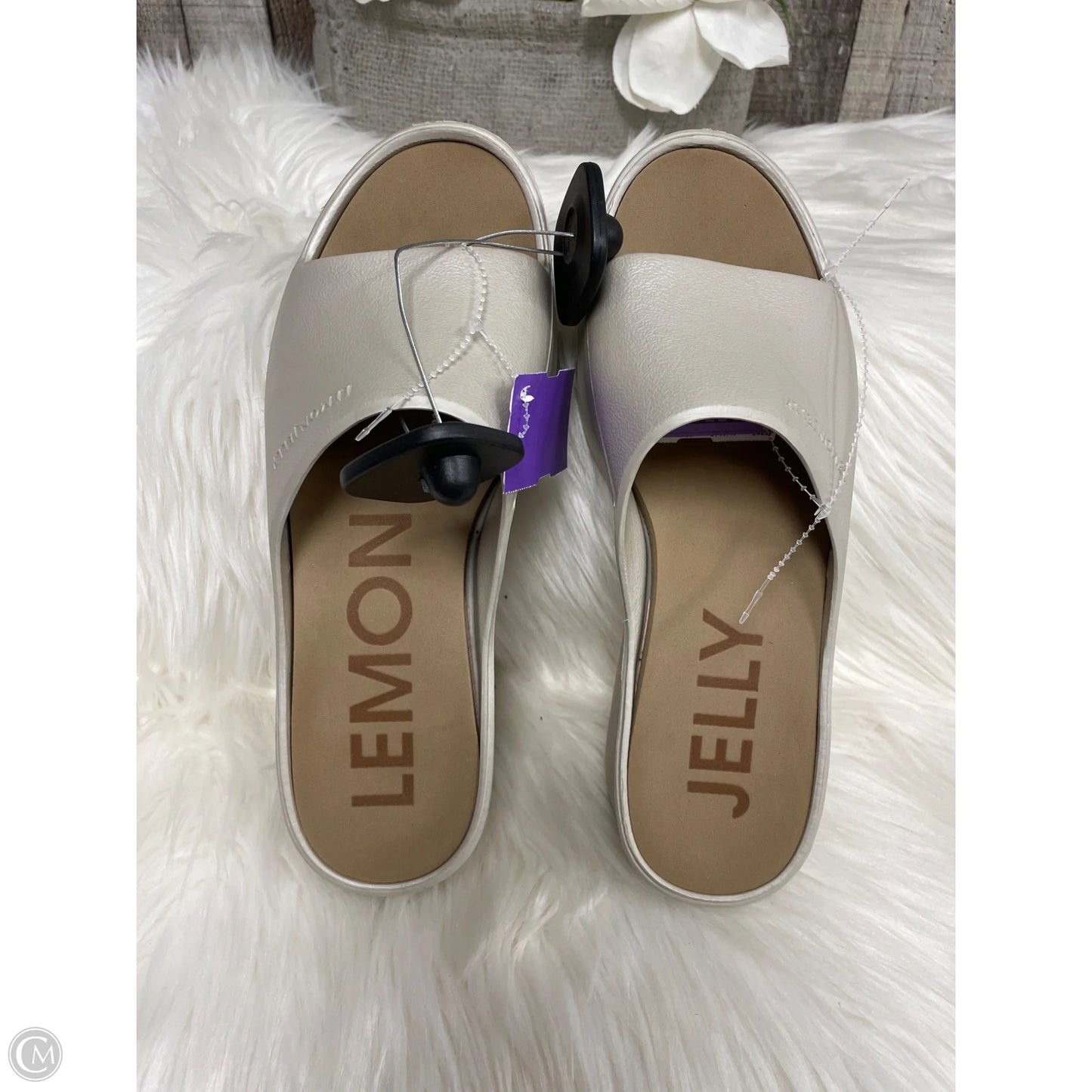 Sandals Heels Wedge By Cme In Ivory, Size: 9