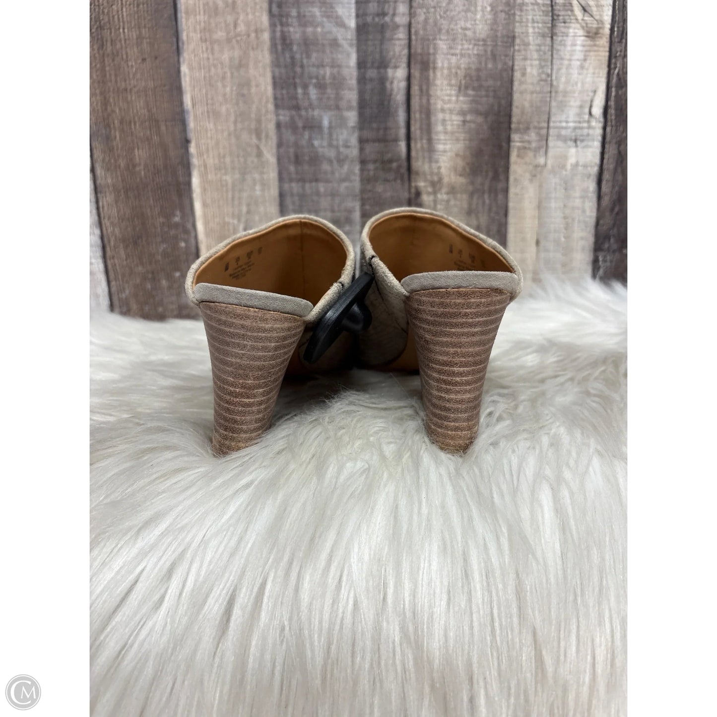 Sandals Heels Block By Franco Sarto In Tan, Size: 6