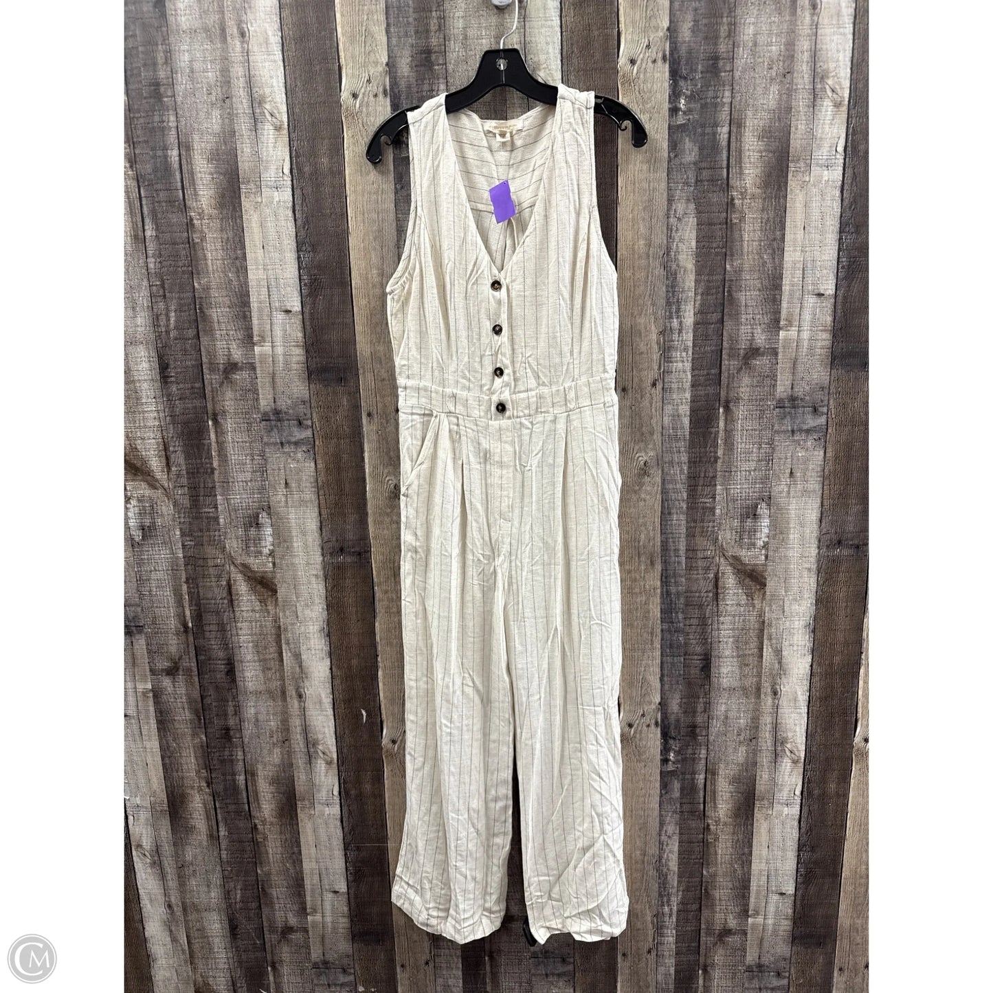 Jumpsuit By Monteau In Striped Pattern, Size: L