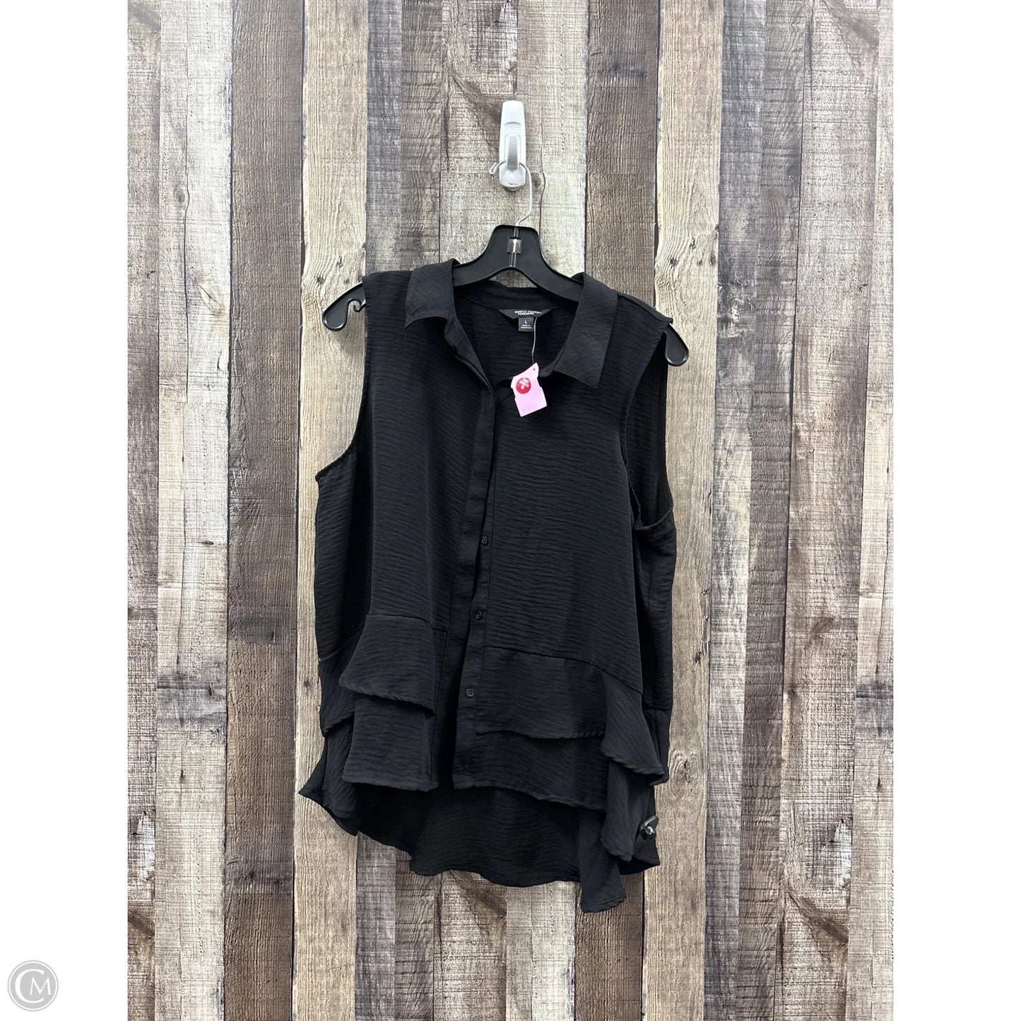 Top Sleeveless By Simply Vera In Black, Size: L
