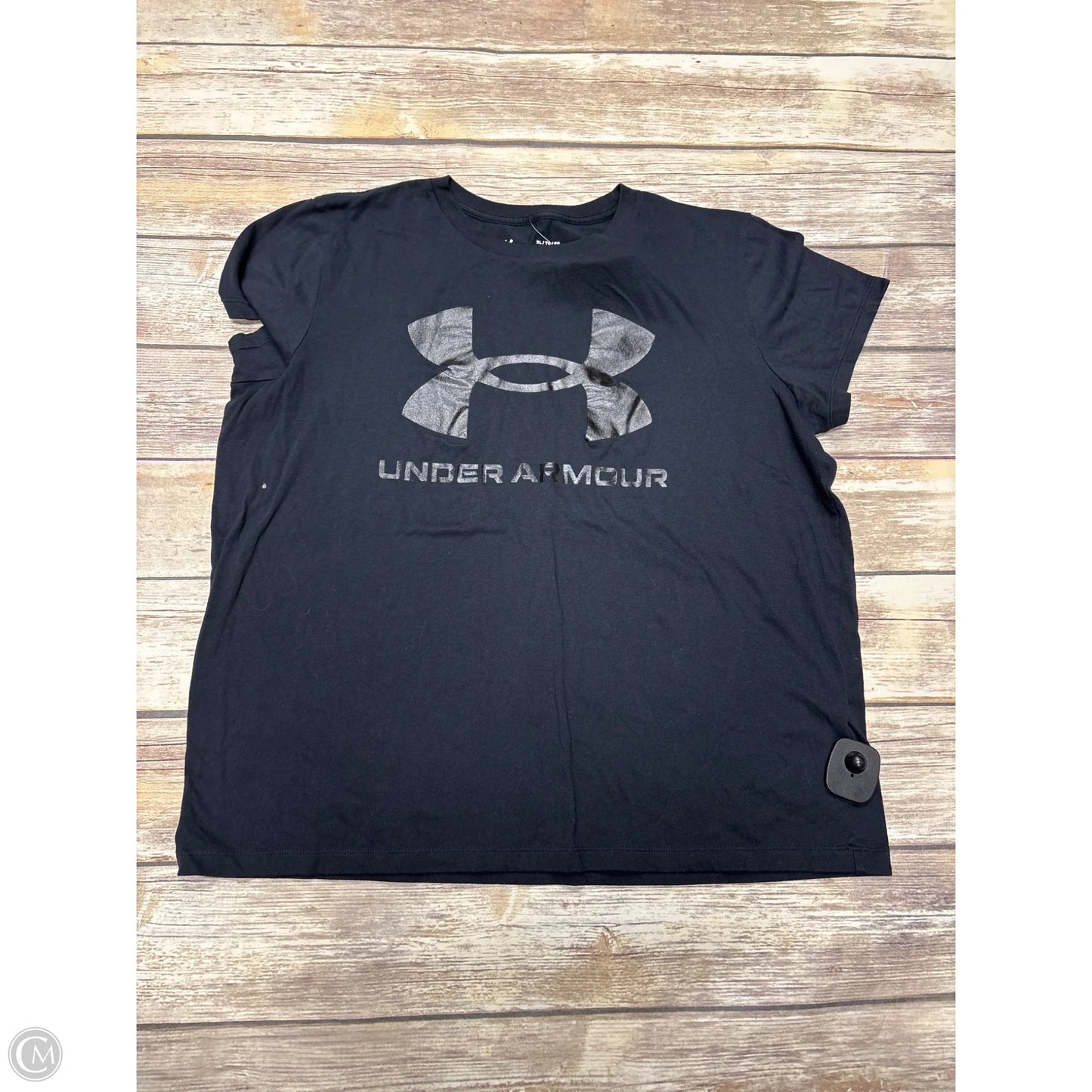 Athletic Top Short Sleeve By Under Armour In Black, Size: Xl