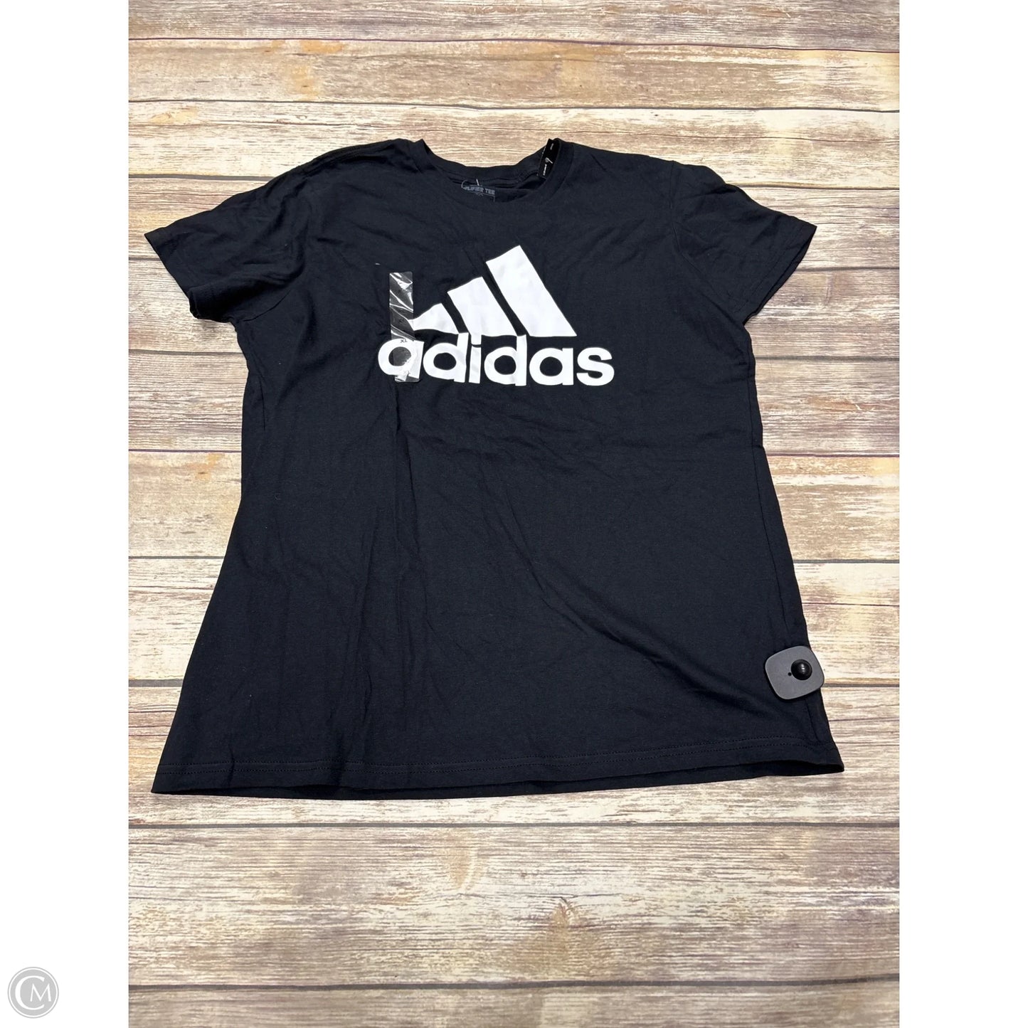 Athletic Top Short Sleeve By Adidas In Black, Size: Xl