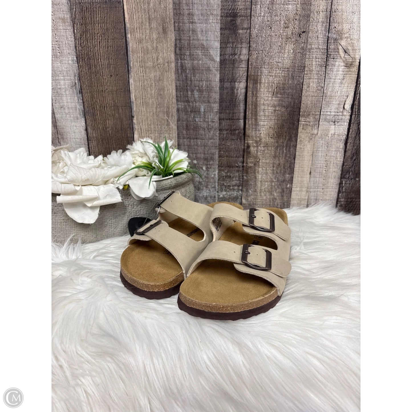 Sandals Flats By Cushionaire In Beige, Size: 7