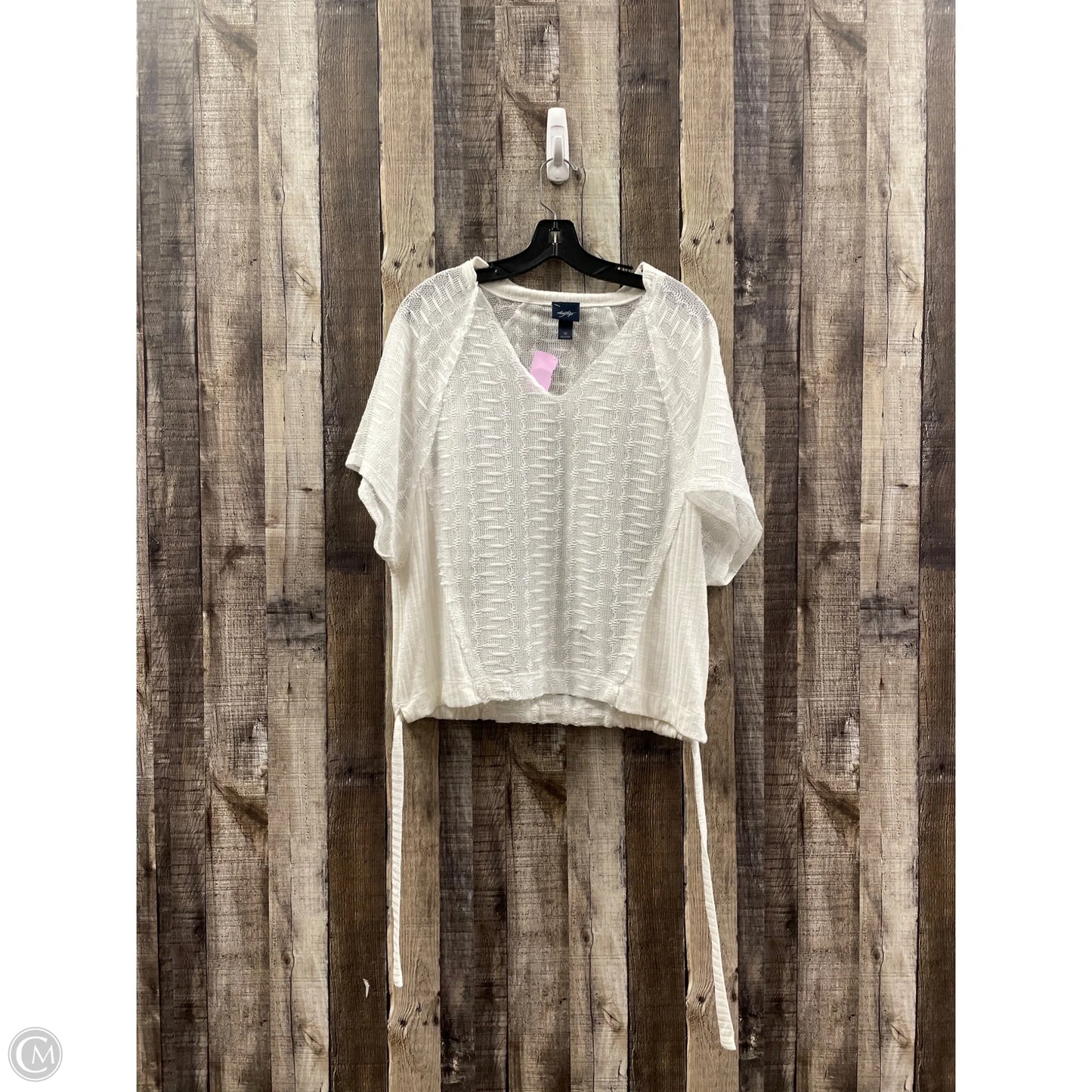 Top Short Sleeve By Daytrip In White, Size: M