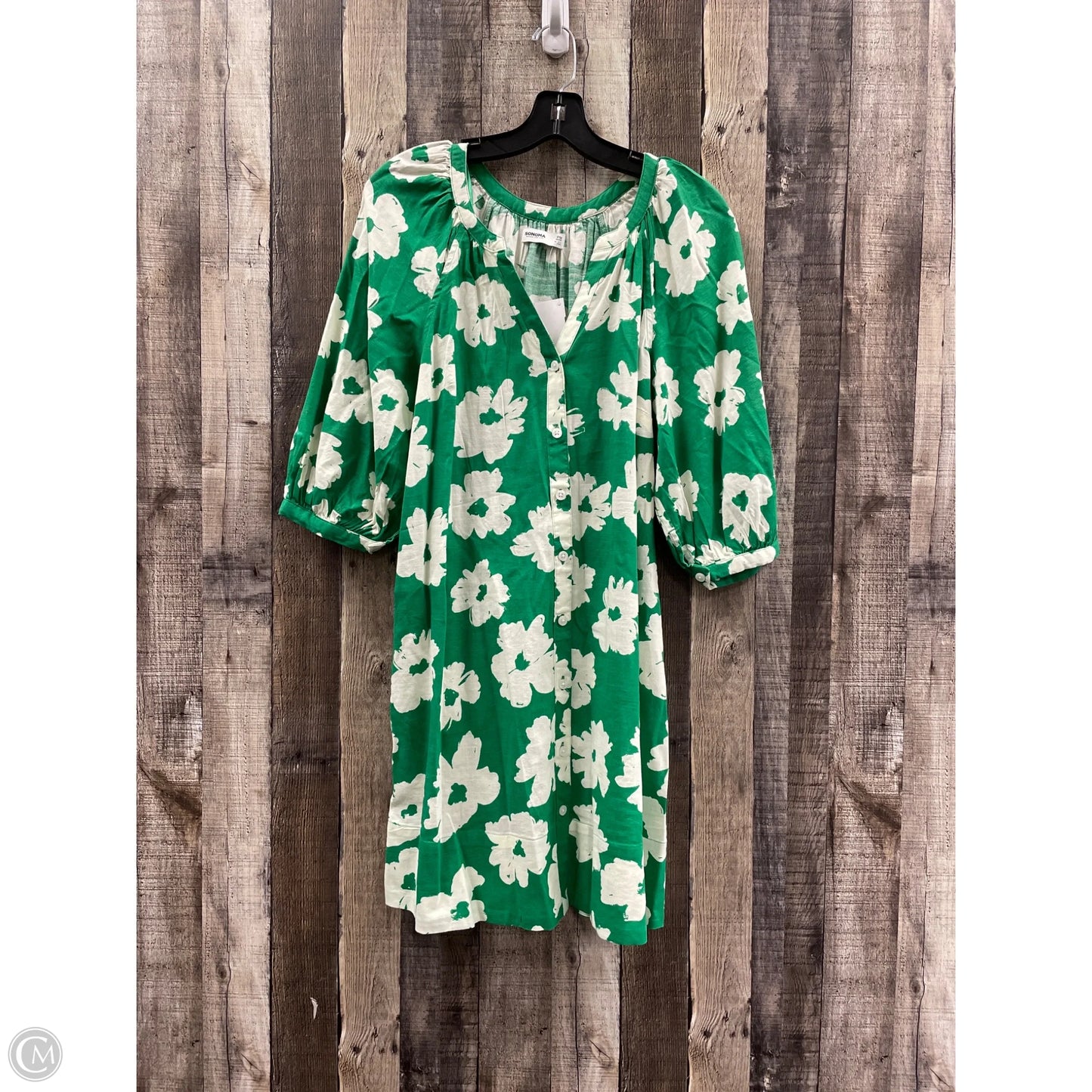 Dress Casual Short By Sonoma In Green & White, Size: Mp
